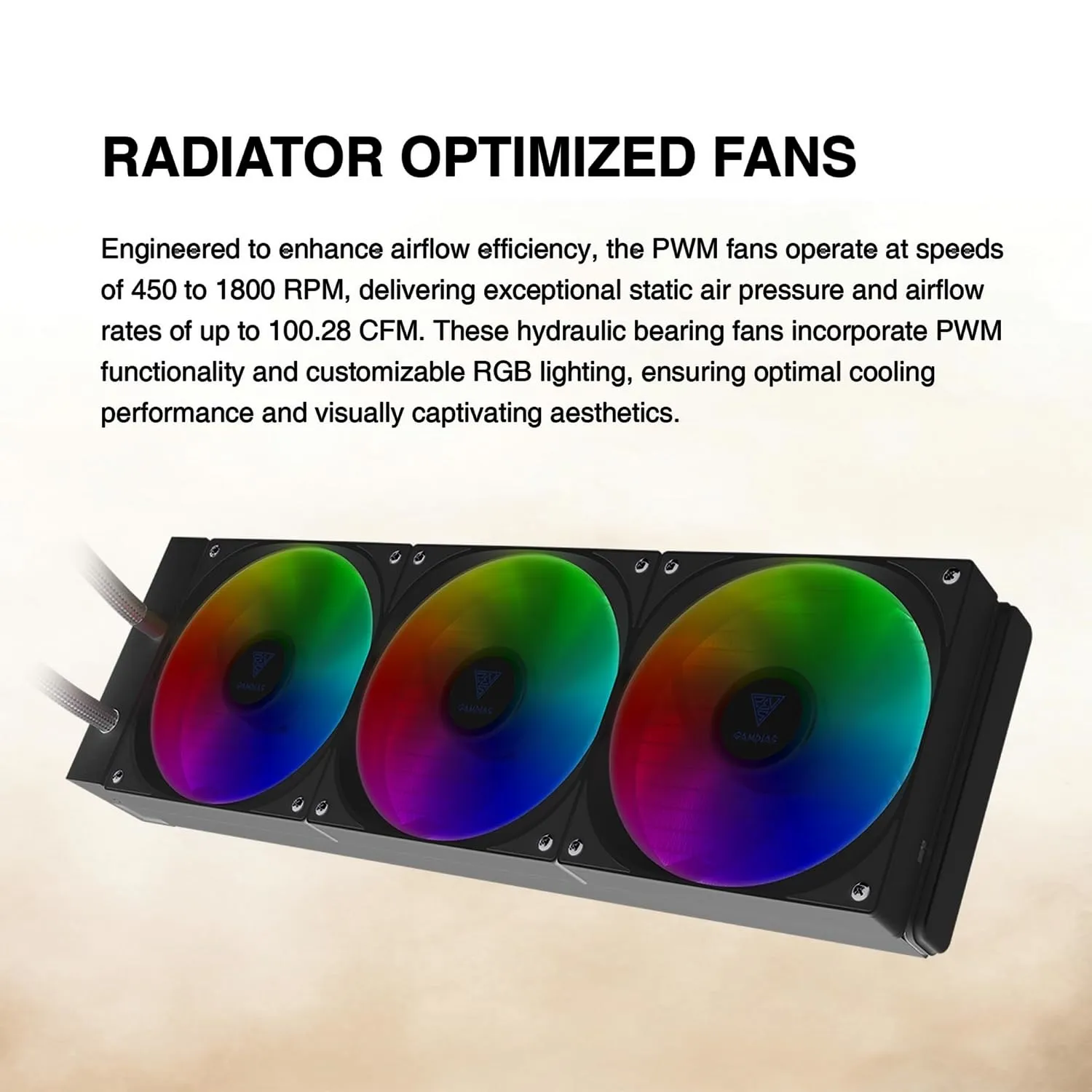 GAMDIAS CHIONE E4 360mm AIO ARGB CPU Liquid Cooler (6) CHIONE-E4-360-B CHIONE E4 360 AIO ARGB BLACK CPU Liquid Cooler GAMDIAS CHIONE E4 360mm AIO ARGB CPU Liquid Cooler , Real-time Digital Display PWM Pump, Hidden Cable Design, 3X 120MM ARGB PWM Fan w/MB Sync, Intel LGA 1700/1200, AMD AM5/AM4 | BLACK CHIONE-E4-360-B