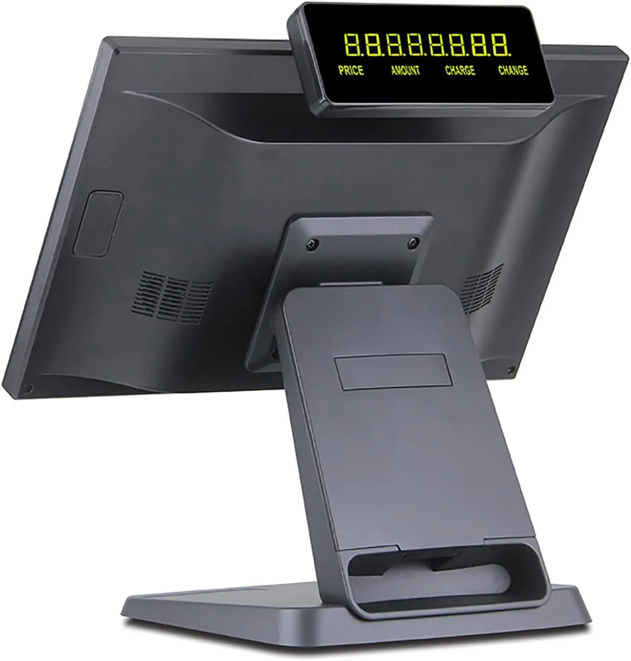 GSAN T3 Retail ALL in One POS Terminal Machine Cash Register (11) GS-T3-8GB-256GB ALL in One POS Terminal Machine Cash Register GSAN T3 Retail ALL in One POS Terminal Machine for Business, Point of Sale Cash Register with Intel Core I5 - 4th Gen , 8GB Memory, and 285GB SSD , 15.6″ Dual Touch Screen + LED8N 11 Digit Customer Display - Wifi Connectivity  - 4 USB , VGA , Serial Com , RJ45 Ports – BLACK