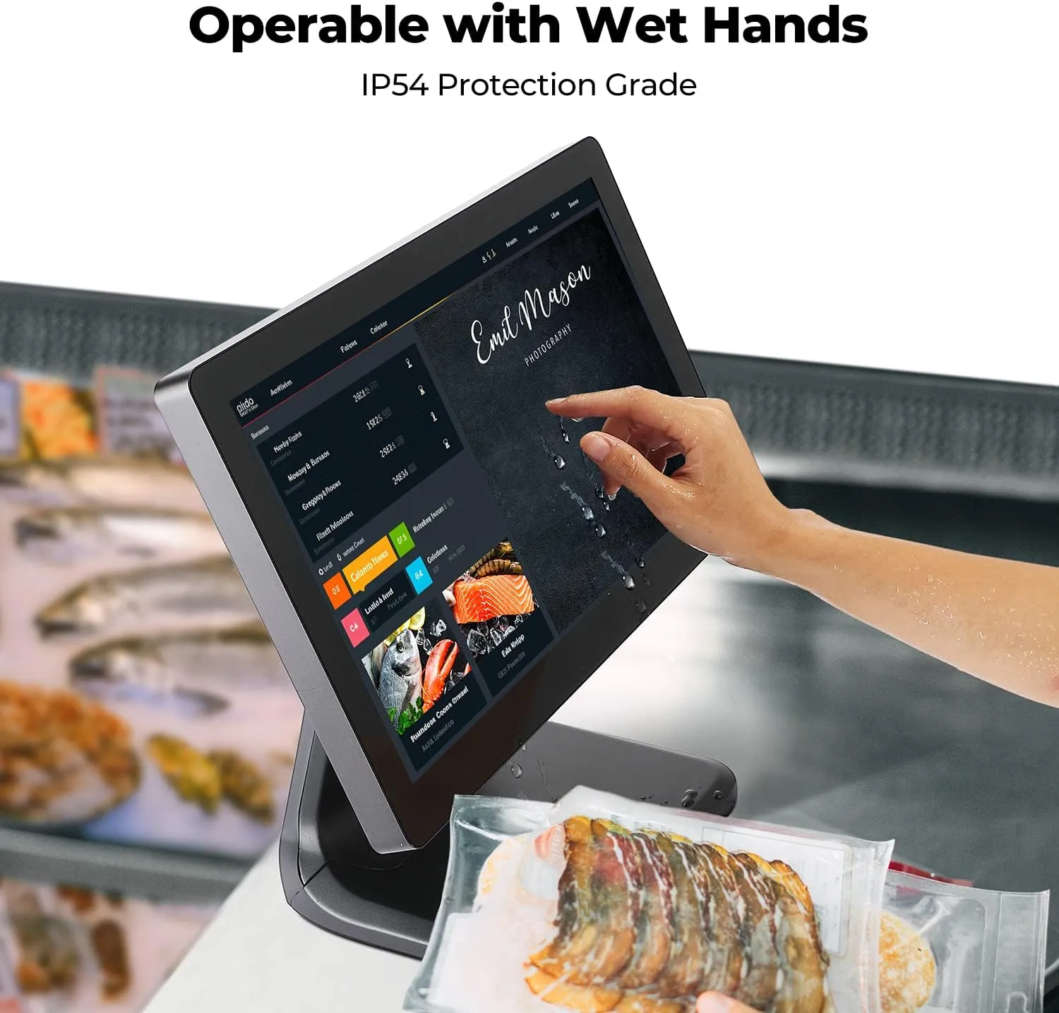 GSAN T3 Retail ALL in One POS Terminal Machine Cash Register (8) GS-T3-8GB-256GB ALL in One POS Terminal Machine Cash Register GSAN T3 Retail ALL in One POS Terminal Machine for Business, Point of Sale Cash Register with Intel Core I5 - 4th Gen , 8GB Memory, and 285GB SSD , 15.6″ Dual Touch Screen + LED8N 11 Digit Customer Display - Wifi Connectivity  - 4 USB , VGA , Serial Com , RJ45 Ports – BLACK