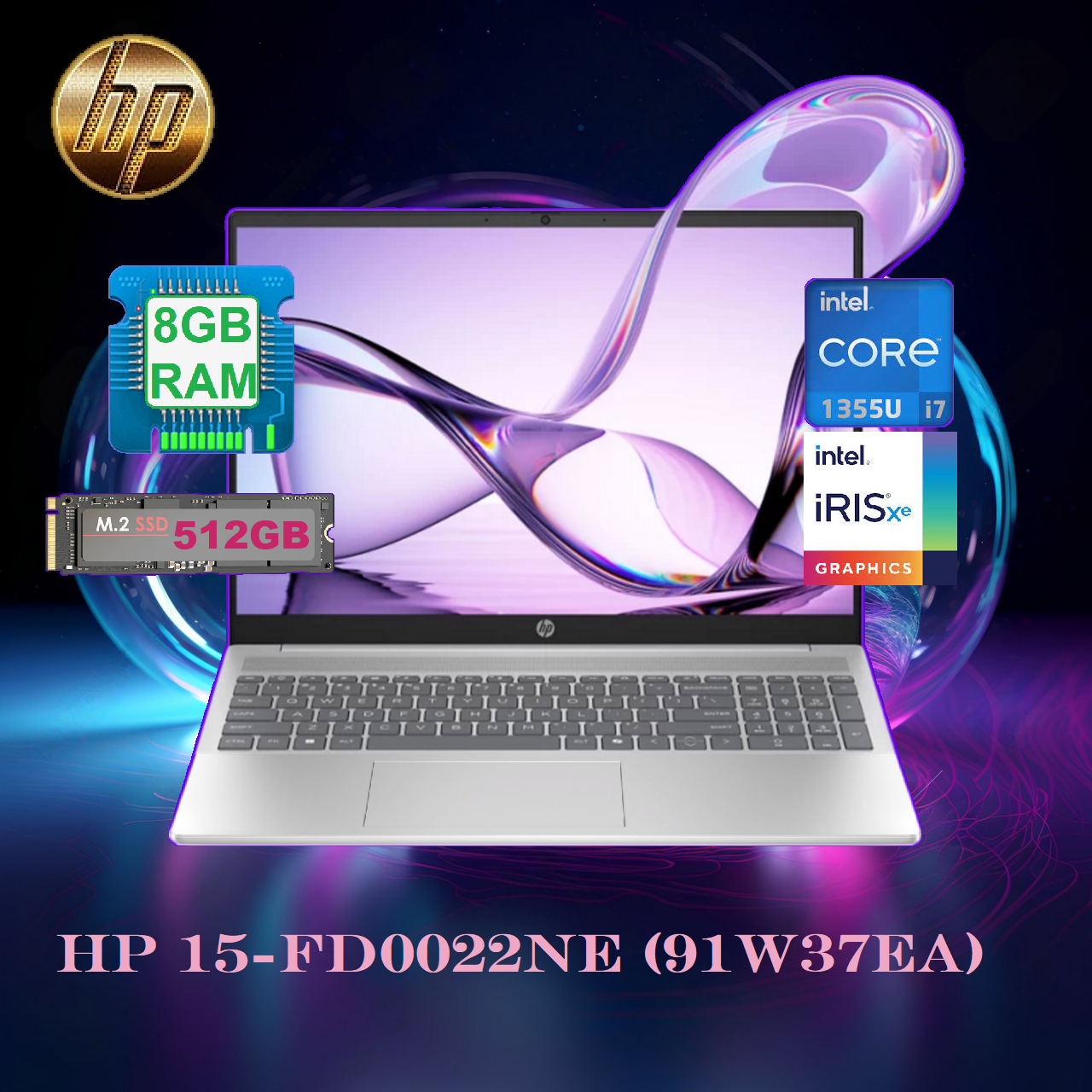 HP 15-fd0022ne Core i7-1355U 8GB DDR4 RAM 512 SSD 15.6 IPS (1) 91W37EA#ABV HP 15-fd0022ne Core i7-1355U 8GB DDR4 RAM HP 15-fd0022ne (91W37EA) Intel® Core™ i7-1355U | 8 GB DDR4 RAM ; 512 SSD | 15.6 inch FHD IPS Display | Intel® Iris® Xᶱ Graphics | Full-size Keyboard | Free DOS 3.0 | Natural Silver