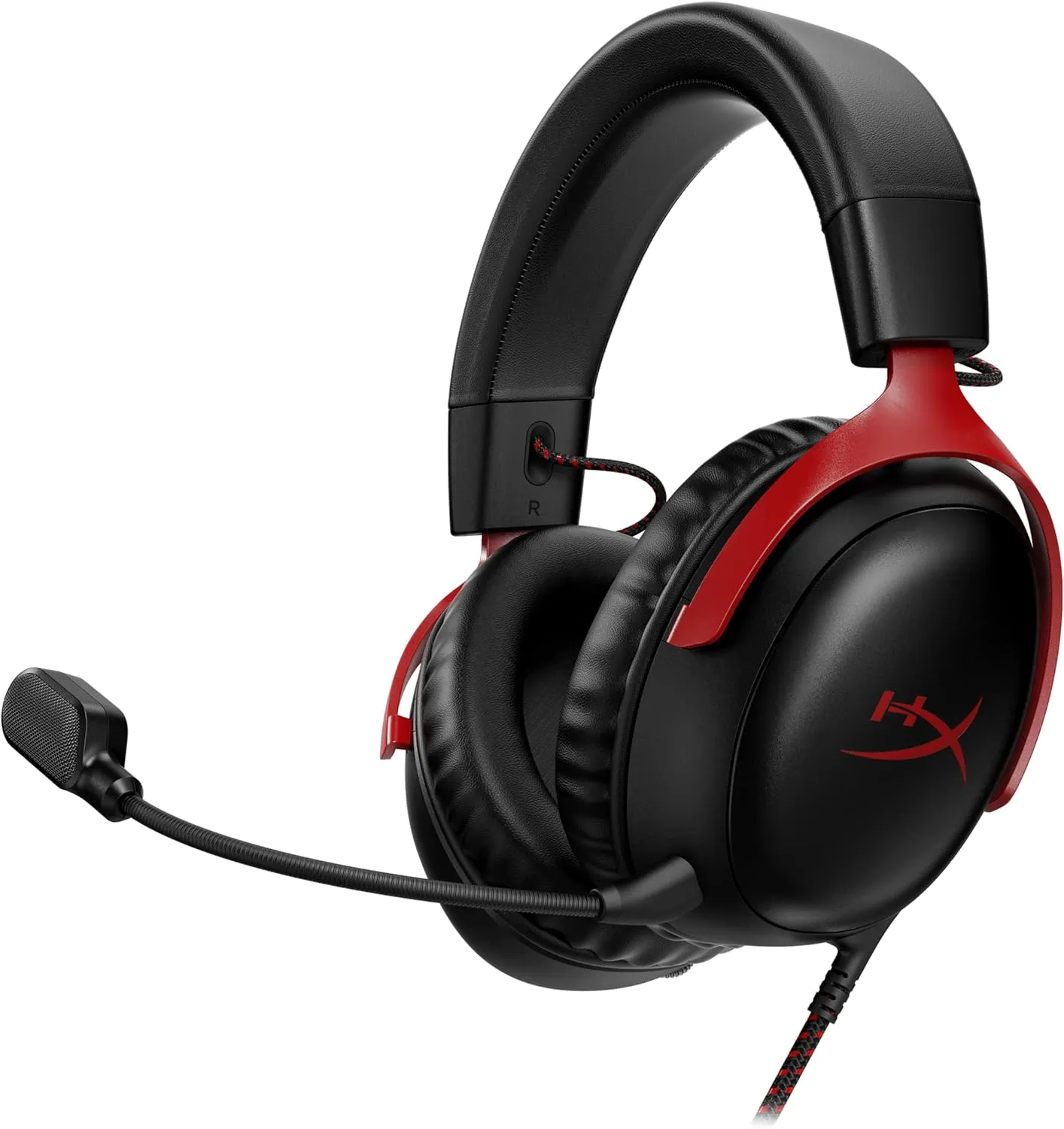 CLOUD-III-BK-WRD-OB HyperX Cloud III Wired DTS Gaming Headset HyperX Cloud III – Wired Gaming Headset, PC, PS5, Xbox Series X|S, Angled 53mm Drivers, DTS Spatial Audio, Memory Foam, Durable Frame, Ultra-Clear 10mm Mic, USB-C, USB-A, 3.5mm | Black/Red  OPEN BOX