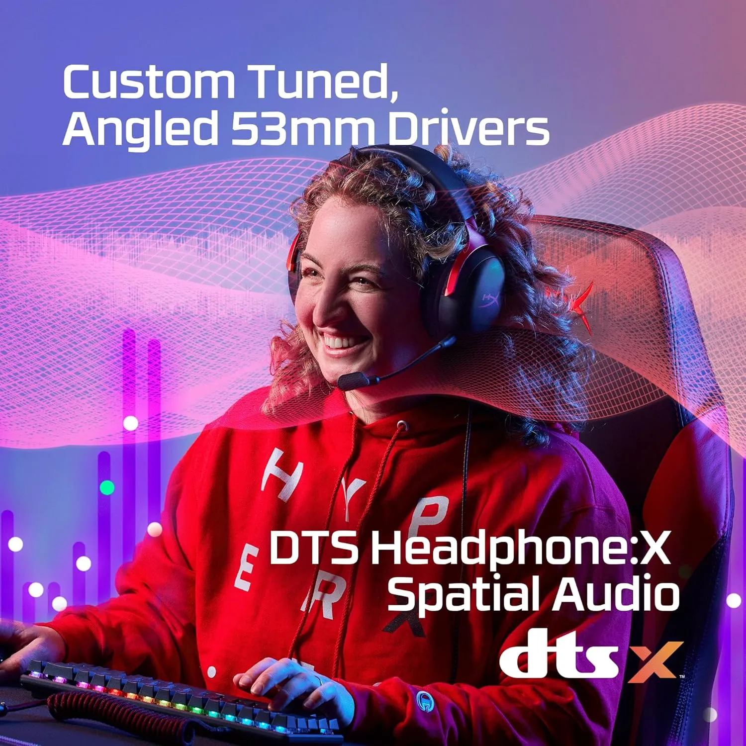 CLOUD-III-BK-WRD-OB HyperX Cloud III Wired DTS Gaming Headset HyperX Cloud III – Wired Gaming Headset, PC, PS5, Xbox Series X|S, Angled 53mm Drivers, DTS Spatial Audio, Memory Foam, Durable Frame, Ultra-Clear 10mm Mic, USB-C, USB-A, 3.5mm | Black/Red  OPEN BOX