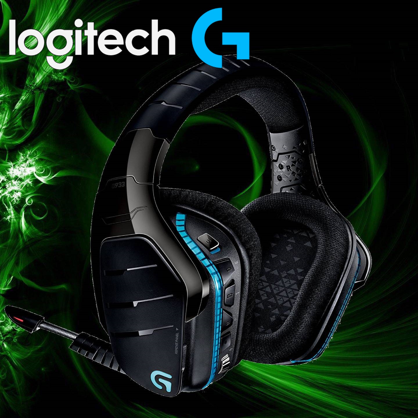 Logitech G933 Artemis Spectrum – Wireless RGB 7.1 Dolby and DTS Headphone Surround Sound Gaming Headset (1) LOGITECH-G933 Artemis Wireless Surround Sound Gaming Headset Logitech G933 Artemis Spectrum – Wireless RGB 7.1 Dolby and DTS Headphone Surround Sound Gaming Headset – PC, PS4, Xbox One, Switch, and Mobile Compatible – Advanced Audio Drivers | Black