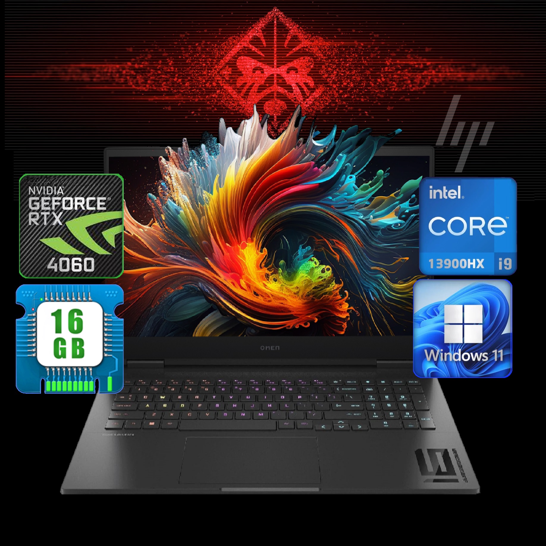 OMEN by HP 16-wf0083dx i9-13900HX RTX 4060 1TB SSD RGB Keyboard 16 165Hz Display (1) OMEN i9-13900HX RTX 4060 1TB SSD RGB A7QR7UA#ABA OMEN by HP i9-13900HX RTX 4060 1TB SSD RGB KB OMEN by HP 16-wf0083dx Intel® Core™ i9-13900HX | 16GB DDR5 RAM ; 1TB SSD | RTX™ 4060 ; 8GB | 16.1-inch FHD IPS Display 165Hz | Bang & Olufsen X® Ultra DTS Audio | 4-Zone RGB Backlit keyboard | Windows 11 | SHADOW BLACK