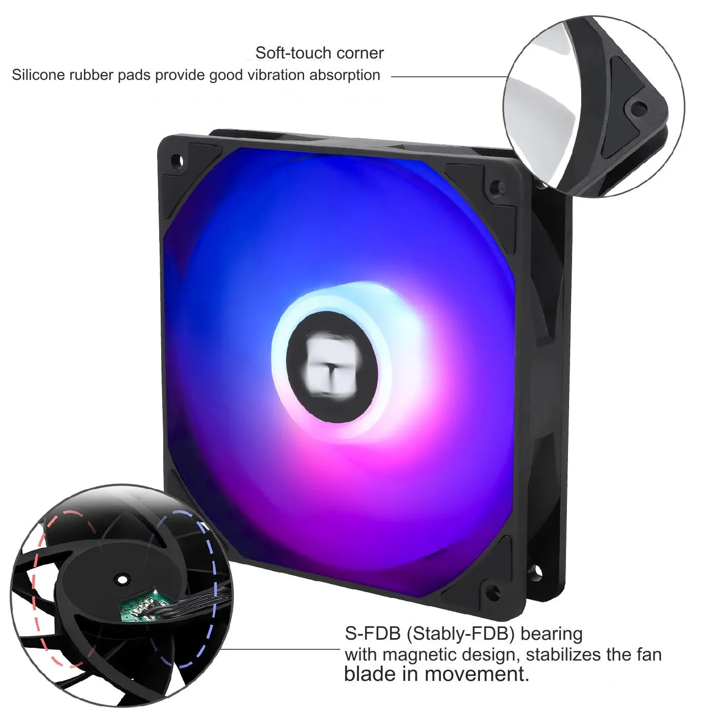 Thermalright TL-C12RB-S-V2 CPU Fan 120mm BLACK ARGB Case Cooler Fan, 4pin PWM Silent Computer Fan with S-FDB Bearing Included, Up to 1500RPM Cooling Fan | BLACK ; 1PCS - Image 6