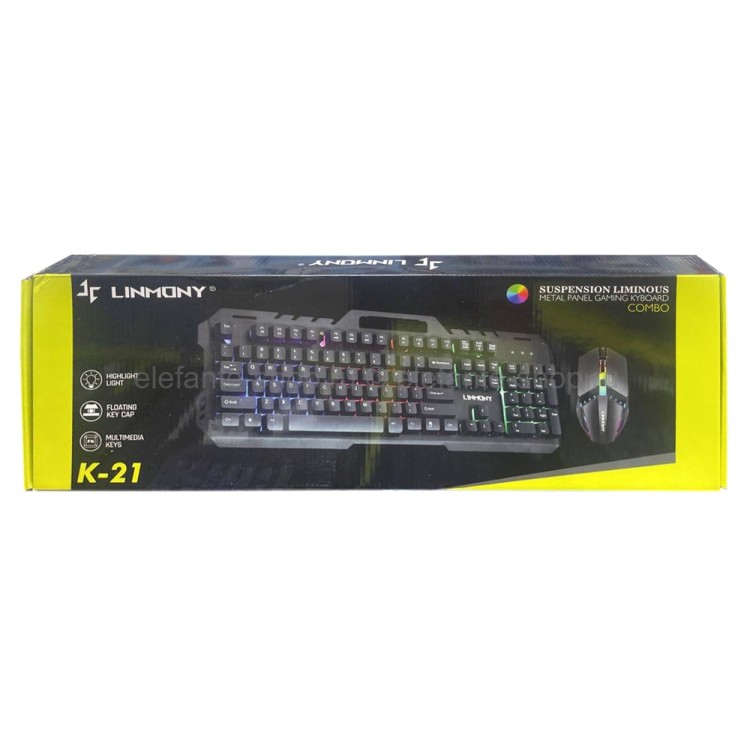 LINMONY K21 SUSPENTION LIMINOUS GAMING WIRED COMBO KEYBOARD