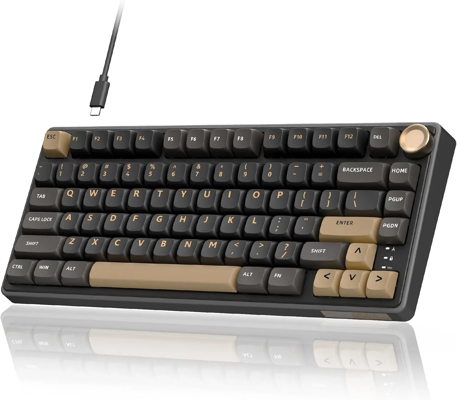 RKR75-PHANTOM-BROWN RKR75 Wired Gaming Keyboard Brown Switch PBT RK ROYAL KLUDGE RKR75 Wired Gaming Keyboard with Volume Knob, 75% Mechanical Gaming Keyboard Custom Gasket Mount with MDA Profile PBT Keycaps, QMK/VIA, Hot Swappable Brown Switch | PHANTOM