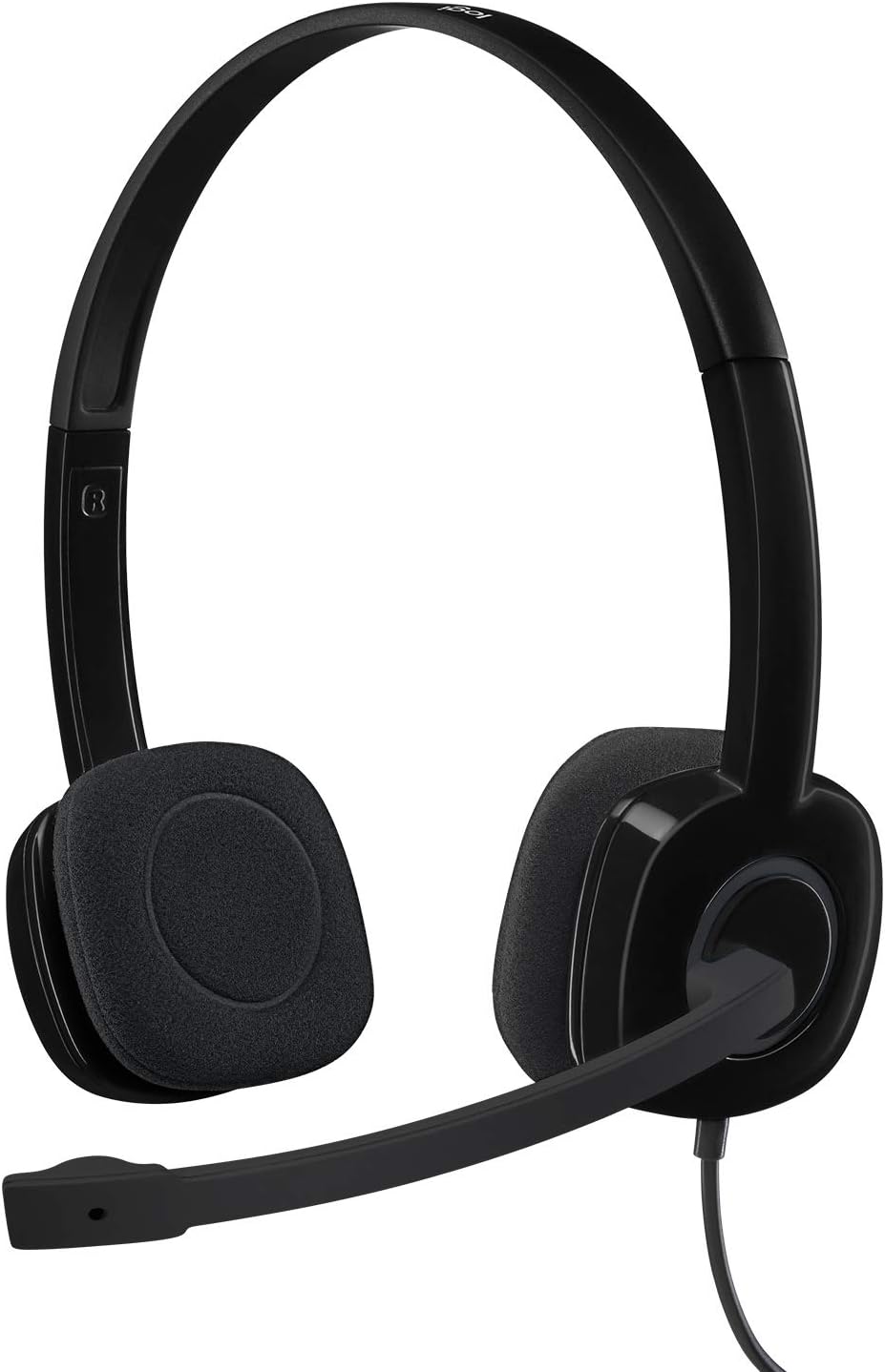 Logitech H151 Wired Headset, Analog Stereo Headphones with Rotating Noise-Cancelling Microphone, 3.5 mm Audio Jack, In-Line Controls, PC/Mac/Laptop/Tablet/Smartphone - Black
