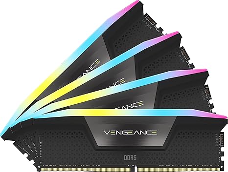 CORSAIR VENGEANCE RGB DDR5 RAM Kit 96GB 6400MHz CL32 1 (2) CMH96GX5M4B6400C32 VENGEANCE RGB DDR5 RAM Kit 96GB 6400MHz CORSAIR VENGEANCE RGB DDR5 RAM Kit 96GB (4x24GB) 6400MHz CL32 (PC5 51200)1.40V Intel XMP iCUE Compatible Computer Memory | Black CMH96GX5M4B6400C32