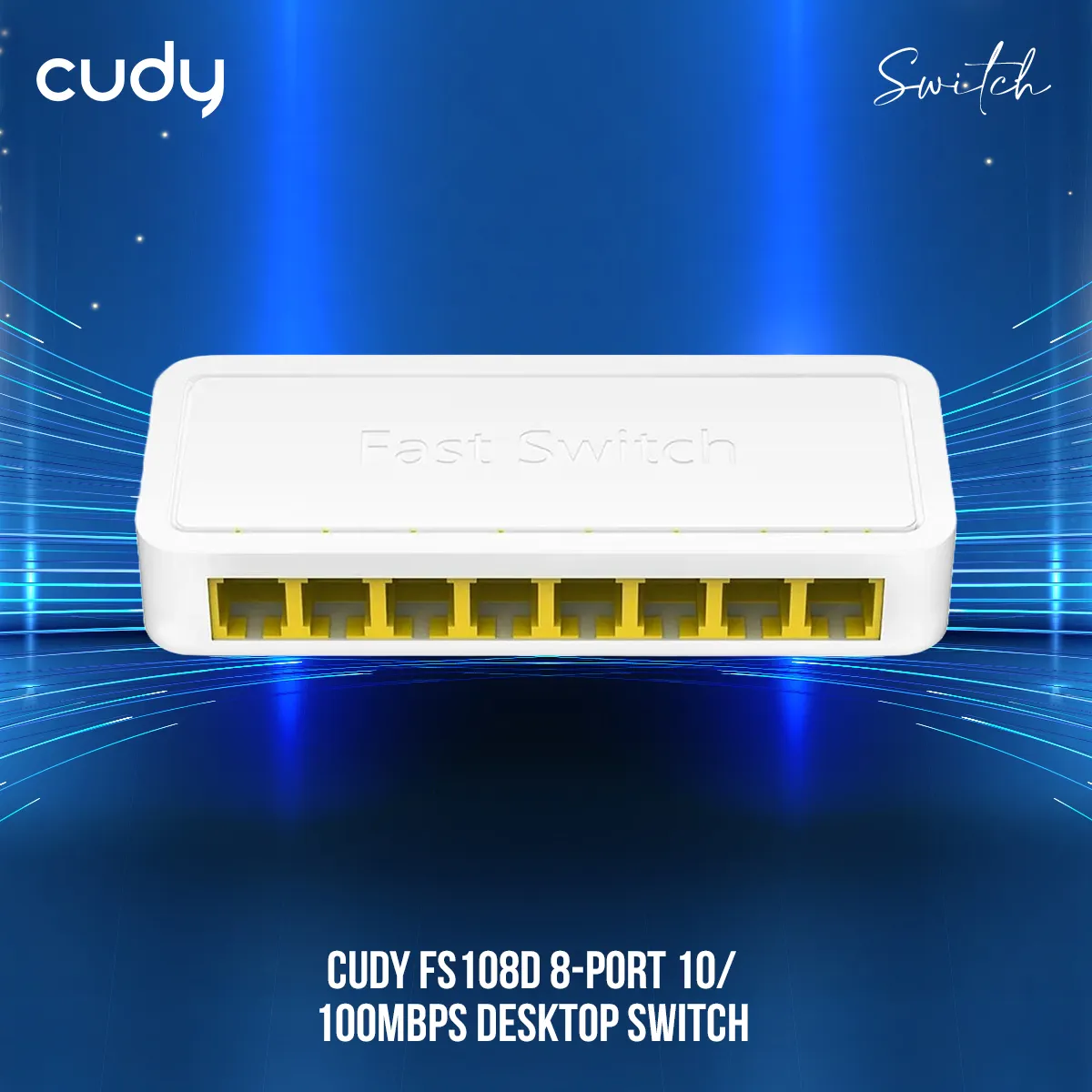 FS108D 8-Port Desktop Half Duplex or Full Duplex CUDY FS108D 8-Port Desktop Switch Speeds up to 100Mbps (Half Duplex) or 200Mbps IEEE 802.3x (Full Duplex) ;  Non-Blocking Architecture ; Auto MDIMDIX ; Connect Up to 8 Devices ; Plug and Play WHITE 