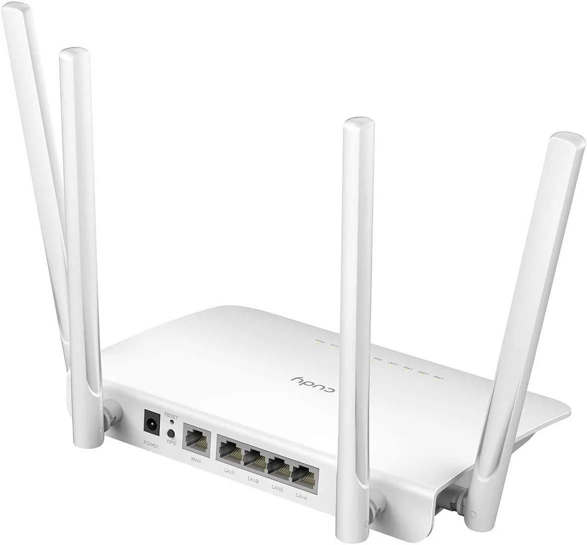 WR1300-EU CUDY WR1300 AC1200 Gigabit Mesh Wi-Fi Router CUDY WR1300 3.0 AC1200 Gigabit Mesh Wi-Fi Router ;  4-Stream Dual-Band Wi-Fi ;  867 Mbps + 300 Mbps Wi-Fi ;  5× Gigabit Ethernet Ports ;  4× High-Gain Antennas ;  50 Connected Devices ;  Covers 100m² ; Cudy Mesh, VPN Server and Client ; Cudy App, Cloud Control