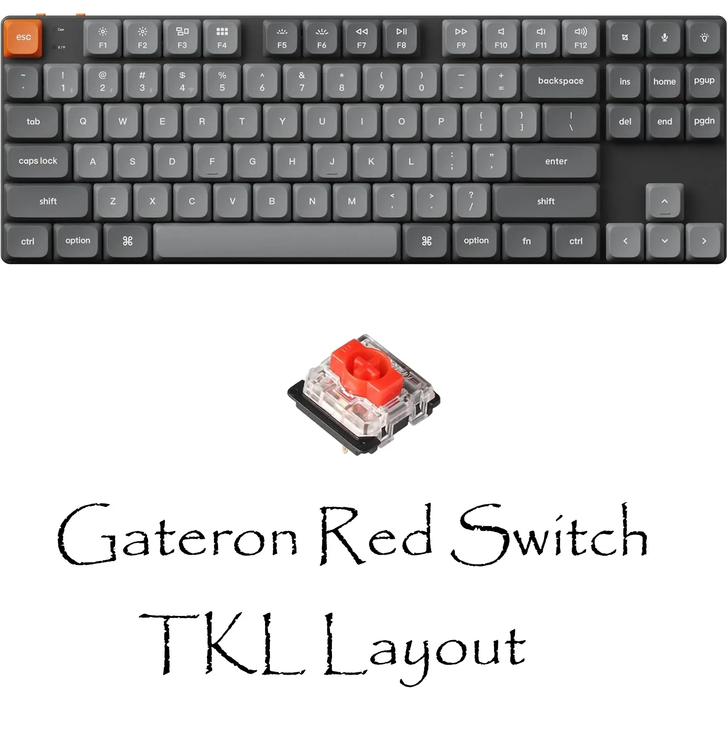 Keychron K1 Max TKL Keyboard Red Switch (12) K1M-H1 Keychron K1 Max TKL Keyboard Red Switch Keychron K1 Max Ultra-Slim QMK/VIA Bluetooth Wireless/USB Wired Custom Mechanical Keyboard, 2.4 GHz Hot Swappable TKL Layout RGB Backlight Gaming Keyboard with Low-Profile Gateron Red Switch | Graphite K1M-H1