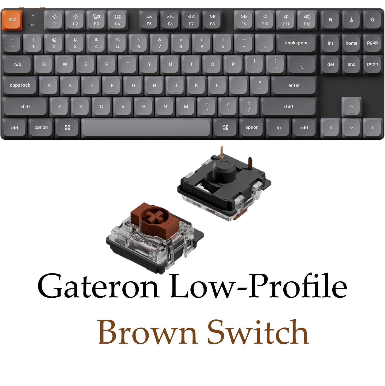 K1M-H3 Keychron K1 Max Gaming Keyboard Brown Switch Keychron K1 Max Ultra-Slim QMK/VIA Bluetooth Wireless/USB Wired Custom Mechanical Keyboard, 2.4 GHz Hot Swappable TKL Layout RGB Backlight Gaming Keyboard with Low-Profile Gateron BROWN Switch | Graphite K1M-H3