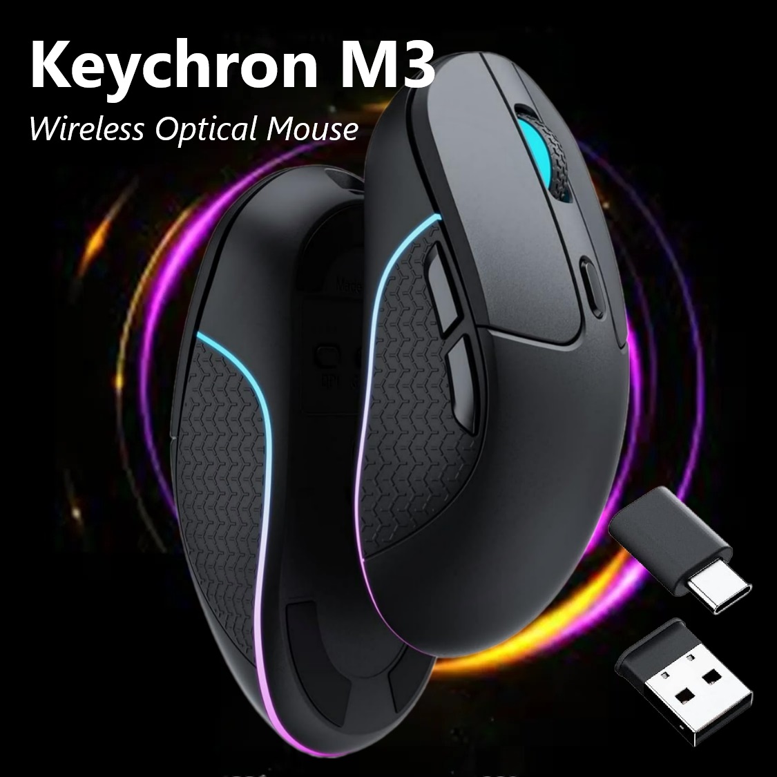 M3-A1 Keychron M3 Wireless Mouse 26000 DPI 79g Keychron M3 Wireless Mouse, PixArt PAW3395 Sensor with Programmable Macro Button 26,000 DPI Supports Bluetooth 5.1 / 2.4 Ghz / Wired (type-C cable) , 79g Ultra-Light Ergonomic Design ; Kailh GM 8.0 Micro Switch ; Windows & macOS | Black M3-A1