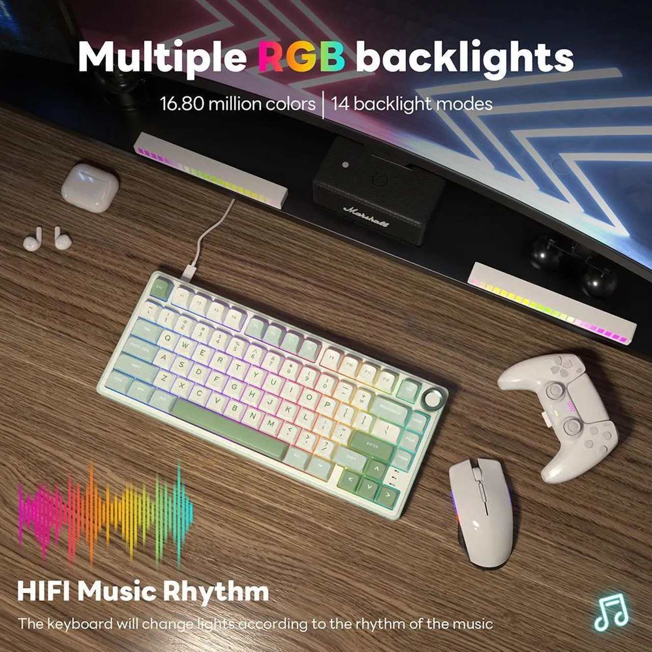 R75 TKL Mechanical Keyboard Silver Switch (3) RKR75-SKYCYAN-SLIVER R75 TKL Mechanical Keyboard Silver Switch RK ROYAL KLUDGE R75 Mechanical Keyboard Wired with Volumn Knob 75% TKL Custom Gaming Keyboard Gasket Mount RGB Backlit with Software MDA Profile Hot Swappable  Silver Switch Pro PBT Keycaps | SKY CYAN