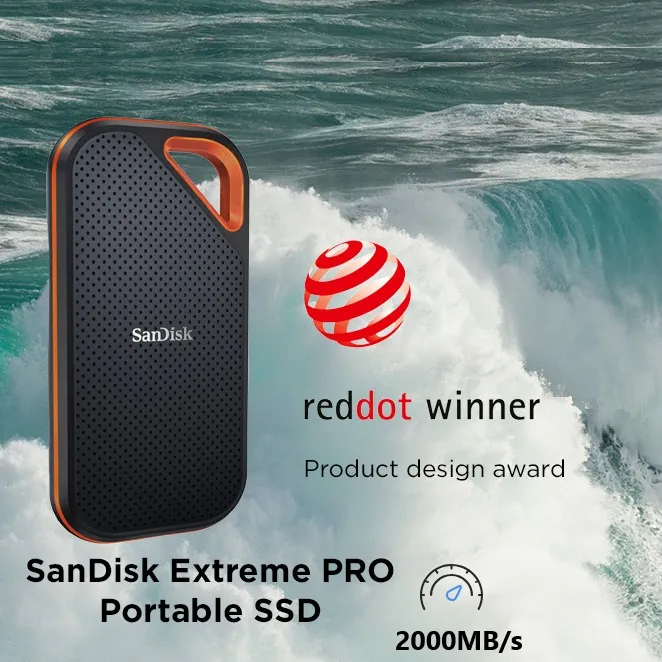 SanDisk 4TB Extreme PRO Portable SSD 2000MBs SDSSDE81-2T00-G25 SanDisk 2TB Extreme PRO Portable SSD 2000MBs SanDisk 2TB Extreme PRO Portable SSD - Up to 2000MB/s - USB-C, USB 3.2 Gen 2x2, IP65 Water and Dust Resistance, Updated Firmware - External Solid State Drive - SDSSDE81-2T00-G25