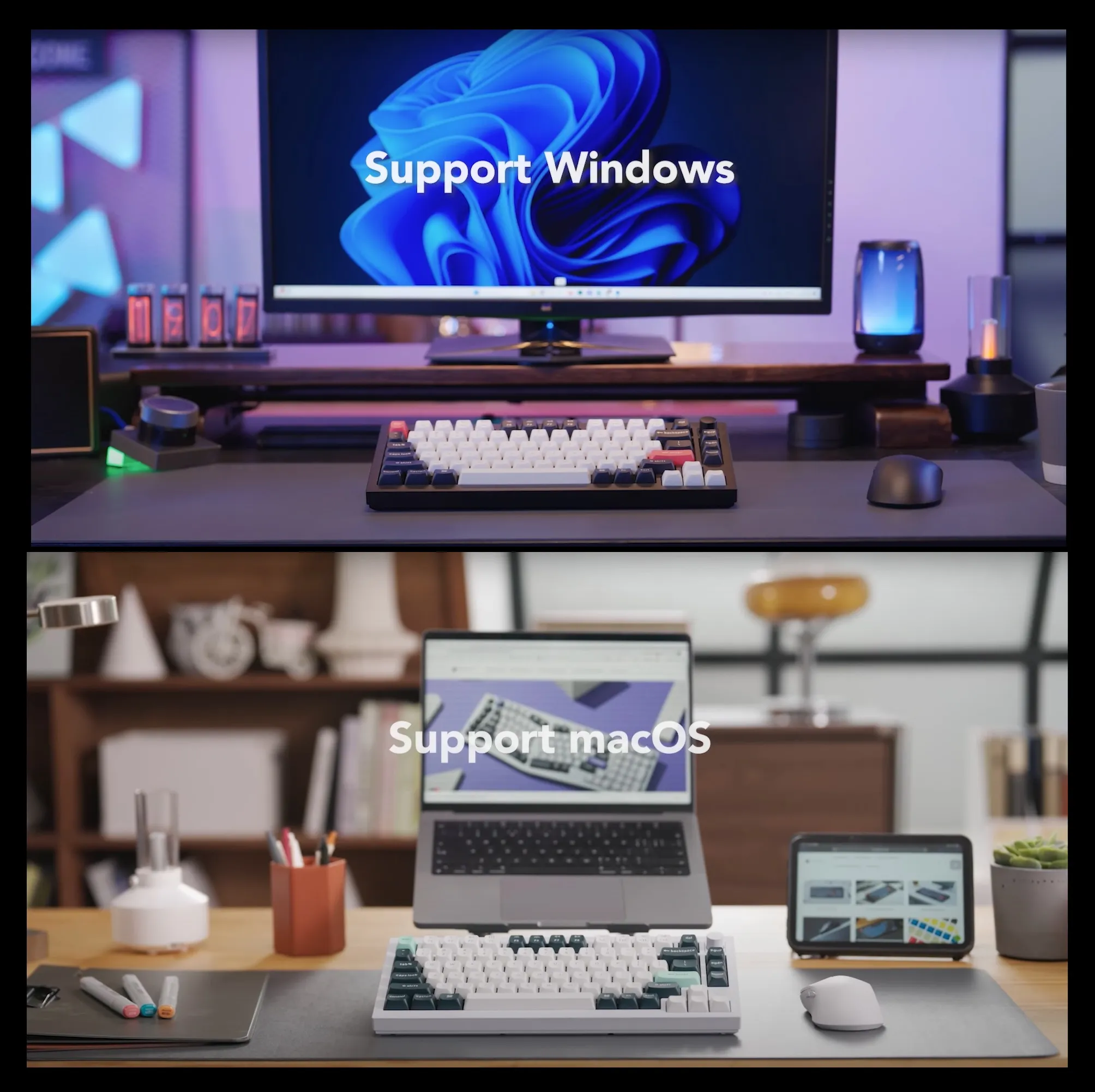 Q1H-M1 Keyboard Double-rail Magnetic Nebula Switches Keychron Q1 HE QMK Wireless Custom 75% Layout Metal RGB Keyboard with Hall Effect Gateron Double-rail Magnetic Nebula Switches ; 1000 Hz 2.4 GHz Mode or Bluetooth 5.1 for up to 3 Device Connectivity , 0.2 mm to 3.8 mm Adjustable Actuation Points ; Dynamic Rapid Trigger ; Four Actions Per Key ; OSA Profile PBT Keycaps ; Windows and macOS | CARBON BLACK Q1H-M1