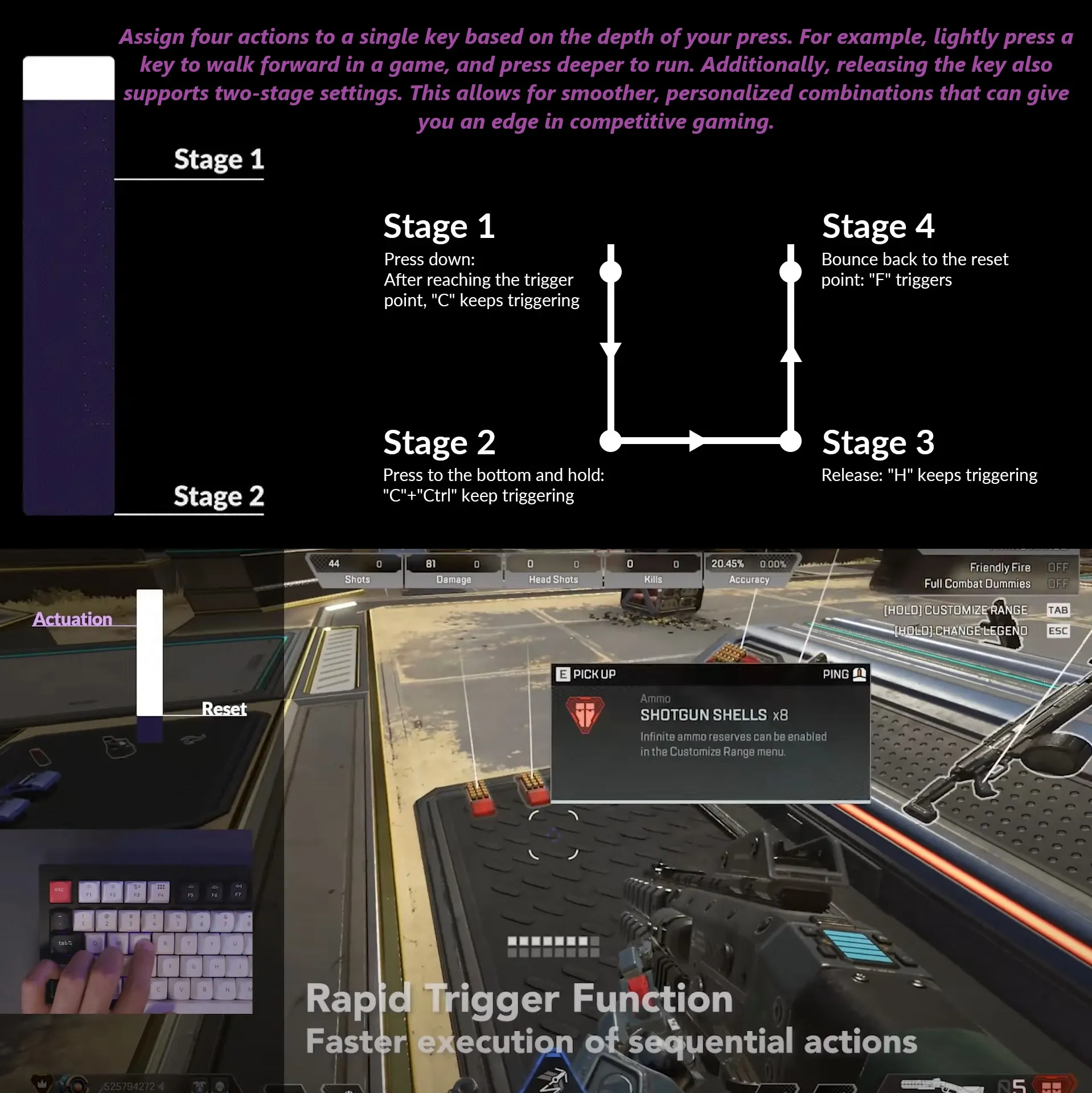 Q1H-M1 Keyboard Double-rail Magnetic Nebula Switches Keychron Q1 HE QMK Wireless Custom 75% Layout Metal RGB Keyboard with Hall Effect Gateron Double-rail Magnetic Nebula Switches ; 1000 Hz 2.4 GHz Mode or Bluetooth 5.1 for up to 3 Device Connectivity , 0.2 mm to 3.8 mm Adjustable Actuation Points ; Dynamic Rapid Trigger ; Four Actions Per Key ; OSA Profile PBT Keycaps ; Windows and macOS | CARBON BLACK Q1H-M1