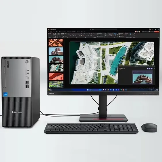 ThinkCentre neo 50t Gen 5  Intel® Core™ i3-13100 | Intel® UHD Graphics 730 | 8GB DDR5 RAM ;  512GB SSD | 3-in-1 Card Reader | DVD±RW | HD Speakers | USB Calliope Keyboard Eng. Ara + Mouse | Ethernet , Wi-Fi 6 , Bluetooth 5.2 | Black - Image 2