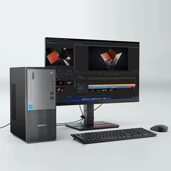 ThinkCentre neo 50t Gen 5  Intel® Core™ i3-13100 | Intel® UHD Graphics 730 | 8GB DDR5 RAM ;  512GB SSD | 3-in-1 Card Reader | DVD±RW | HD Speakers | USB Calliope Keyboard Eng. Ara + Mouse | Ethernet , Wi-Fi 6 , Bluetooth 5.2 | Black - Image 5
