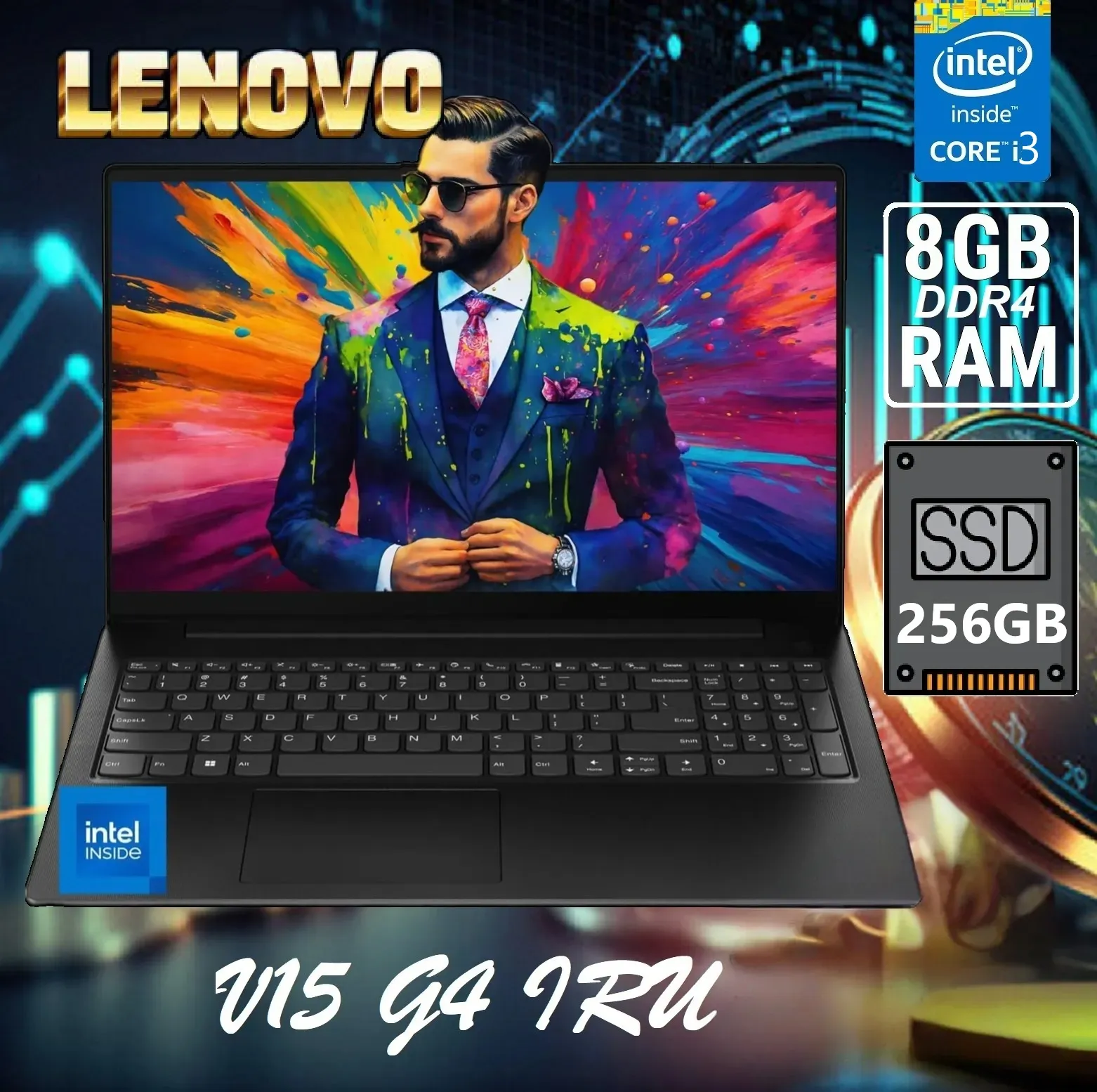 1729826325413 (1) 83A1004SAK Core i3-1315U 8GB DDR4 RAM 256GB SSD Lenovo V15 G4 IRU Intel® Core™ i3-1315U | 8GB DDR4 RAM ; 256GB NVMe SSD | 15.6″ FHD IPS Display | DOS | Intel® UHD Graphics | Business Black