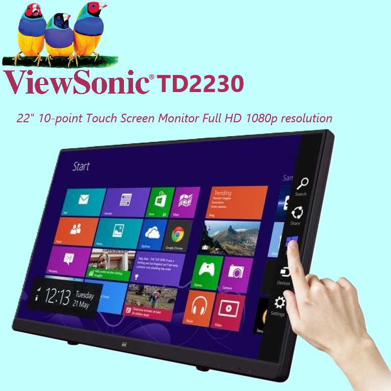 4143P511_pc VIESONIC-VS16453 TD2230 22 inch FHD Touch Screen Monitor ViewSonic TD2230 22 inch 10-point Touch Screen Monitor witj Projected Capacitive Touch ; Full HD 1080p resolution ; HDMI, DisplayPort,VGA Inputs and USB Ports ; Dual Integrated Speakers , Durable Scratch-resistant Screen