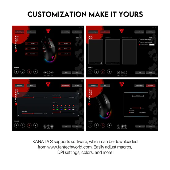 ANTECH-VX9S-W VX9S Kanata Wired White Gaming RGB Mouse Fantech VX9S Kanata Wired Gaming Mouse, RGB Lighting, 60 IPS Speed, 20G Acceleration, A725F Chipset, Adjustable 400-7200 DPI, Huano 10 Million Switch, White | VX9S-White