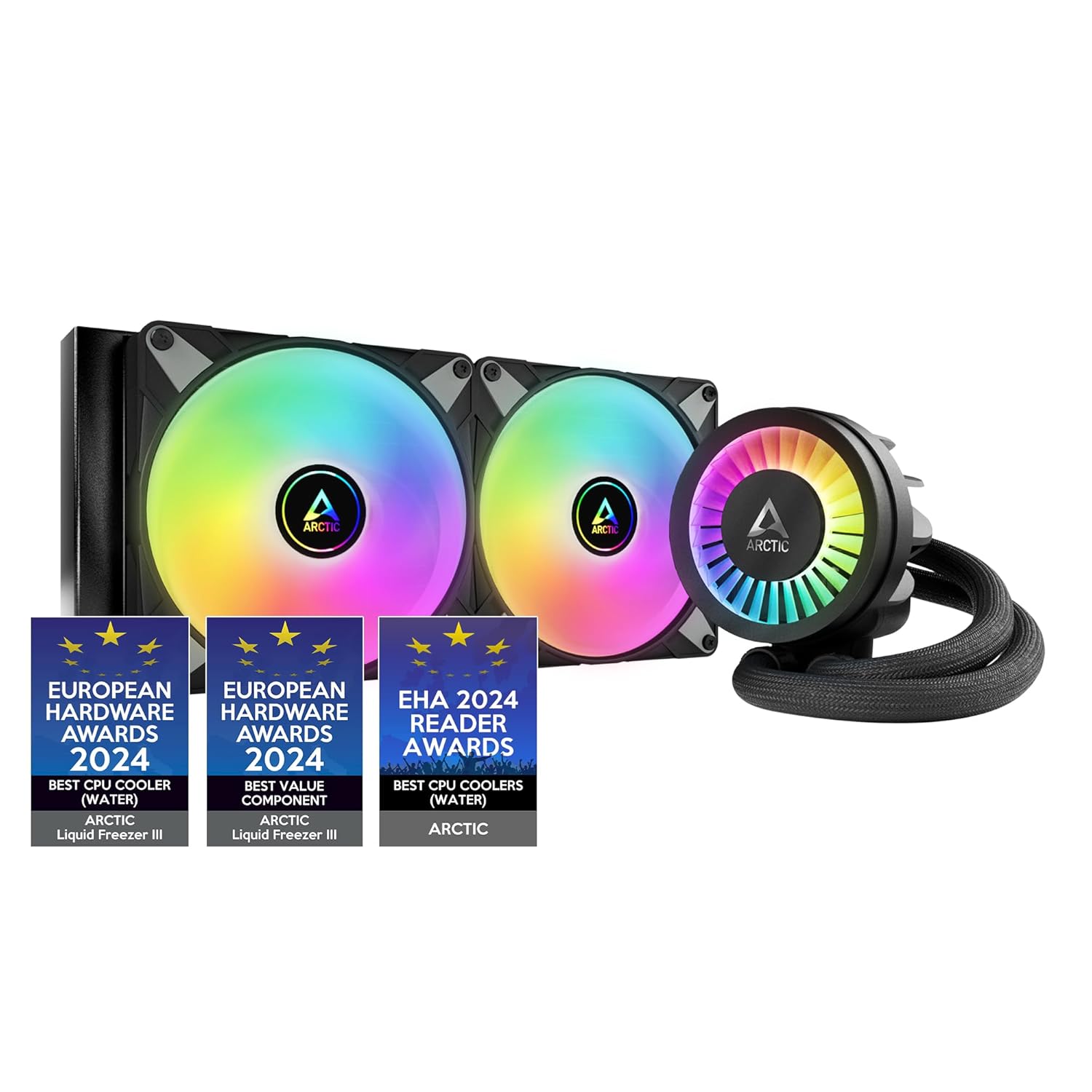 ARCTIC Liquid Freezer III 280 ARGB CPU AIO (1) ACFRE00143A ARCTIC Liquid Freezer III 280 ARGB CPU AIO ARCTIC Liquid Freezer III 280 A-RGB - CPU AIO Water Cooler, Water Cooling PC, Intel & AMD, Efficient PWM-Controlled Pump, Fan: 200–1900 RPM, LGA1851 and LGA1700 Contact Frame - Black