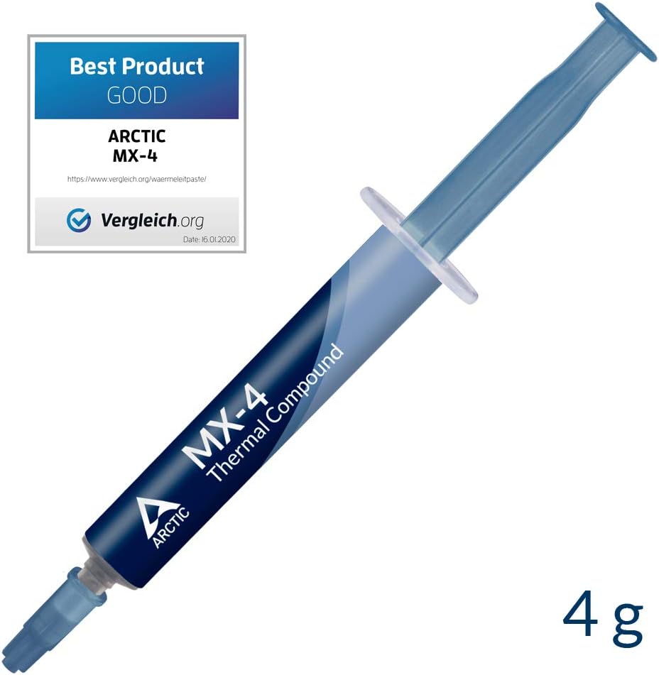ACTCP00002B ARCTIC MX-4 4 grams Thermal Paste ARCTIC MX-4 4 grams - Premium Performance Thermal Paste for All Processors (CPU, GPU - PC), Very high Thermal Conductivity, Long Durability, Safe Application