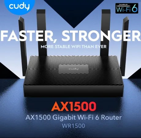 WR1500-EU AX1500 Dual Band Wi-Fi 6 Router Access Point Cudy AX1500 Dual Band Wi-Fi 6 Router, 802.11ax Internet Router, Access Point, 4 5dBi Antennas, MU-MIMO, Beamforming, OFDMA, WPA3, WR1500