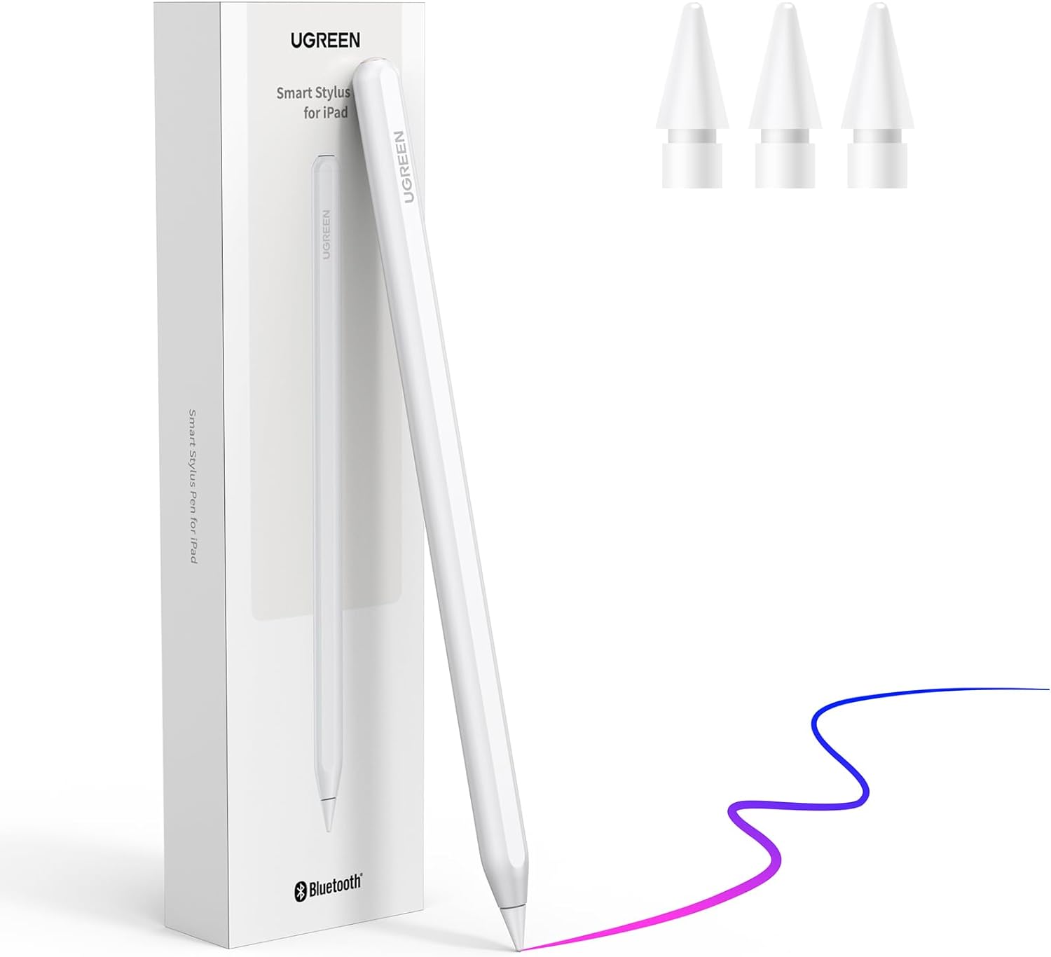 UGREEN-35834 Stylus Pen for iPad USBC and Magnetic Charging UGREEN Pencil for iPad Magnetic Wireless Charge 2nd Generation Tilt Sensitivity Palm Rejection Power Display Pencil Pen ; USB-C & Magnetic Charging ; for iPad Pro , iPad Air , iPad Mini