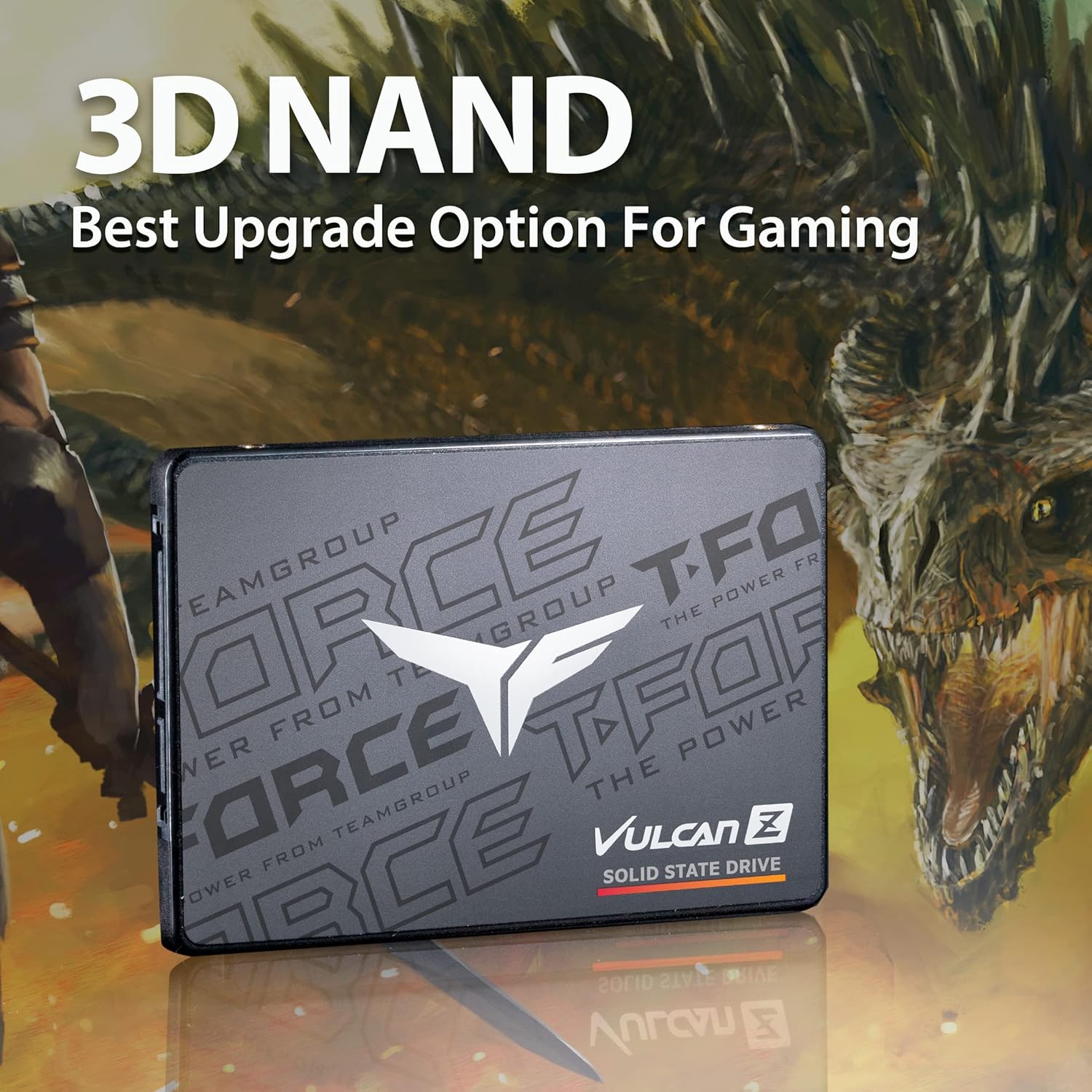 VULCAN Z 256GB SSD SATA 3 Internal Solid State Drive 3D NAND (3) T253TZ256G0C101 VULCAN Z 256GB SSD SATA 3 Internal Team Group T-FORCE VULCAN Z 256GB SSD 2.5" SATA III 3D NAND Internal Solid State Drive ; up to 520 MBPs Read up to 450 MBPs Write ; 200TB ; Shock & Vibration Resistant | BLACK T253TZ256G0C101