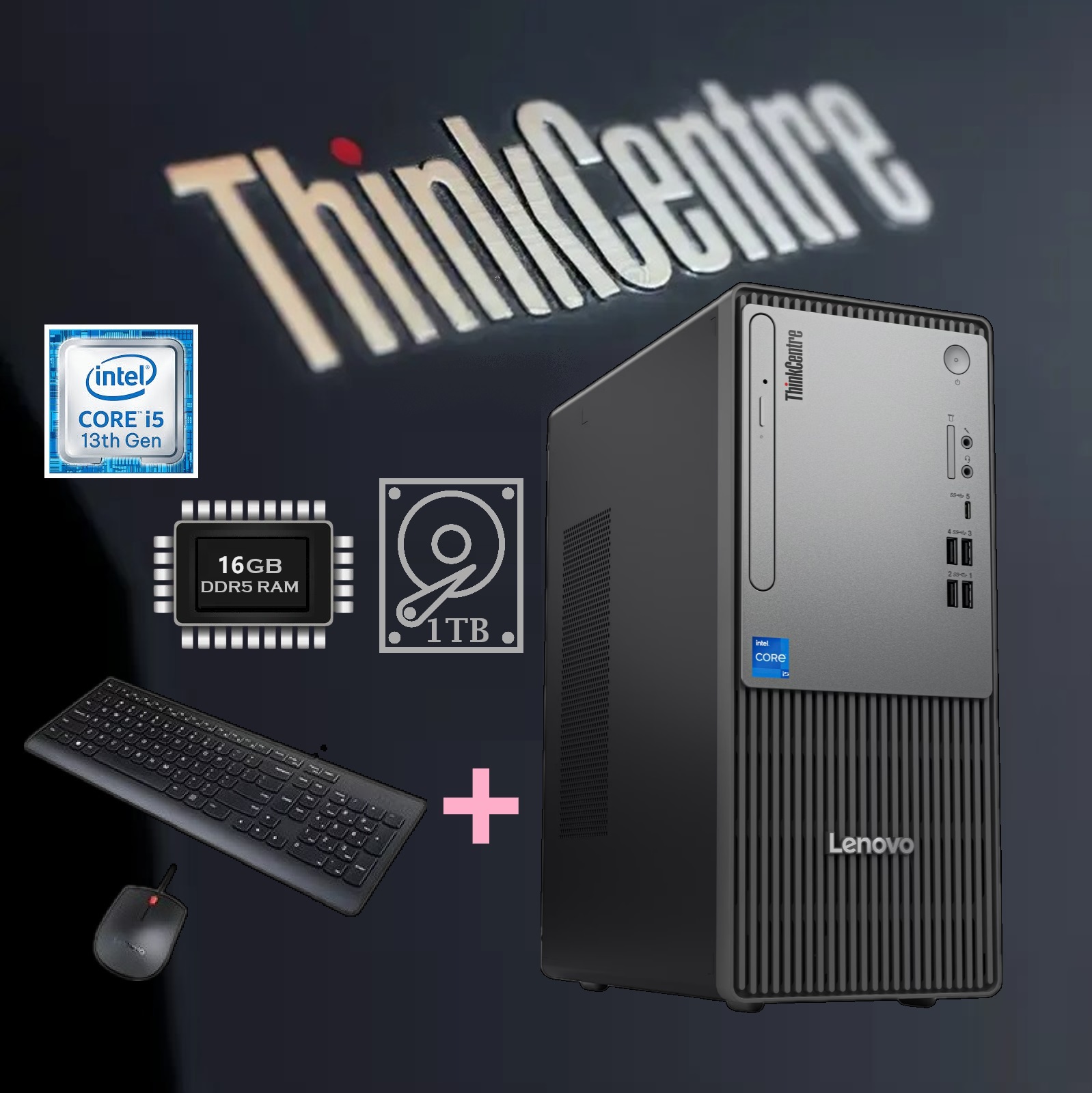 1729696540041-sdfhsedhf-Copy 12UD0060AX-UPDATE ThinkCentre i5-13400 16GB DDR5 RAM 1TB HDD ThinkCentre neo 50t Gen 5 Intel® Core™ i5-13400 | Intel® UHD Graphics 730 | 16GB DDR5 RAM ; 1TB HDD | 3-in-1 Card Reader | DVD±RW | HD Speakers | USB Calliope Keyboard Eng. Ara + Mouse | Ethernet , Wi-Fi 6 , Bluetooth 5.2 | Black