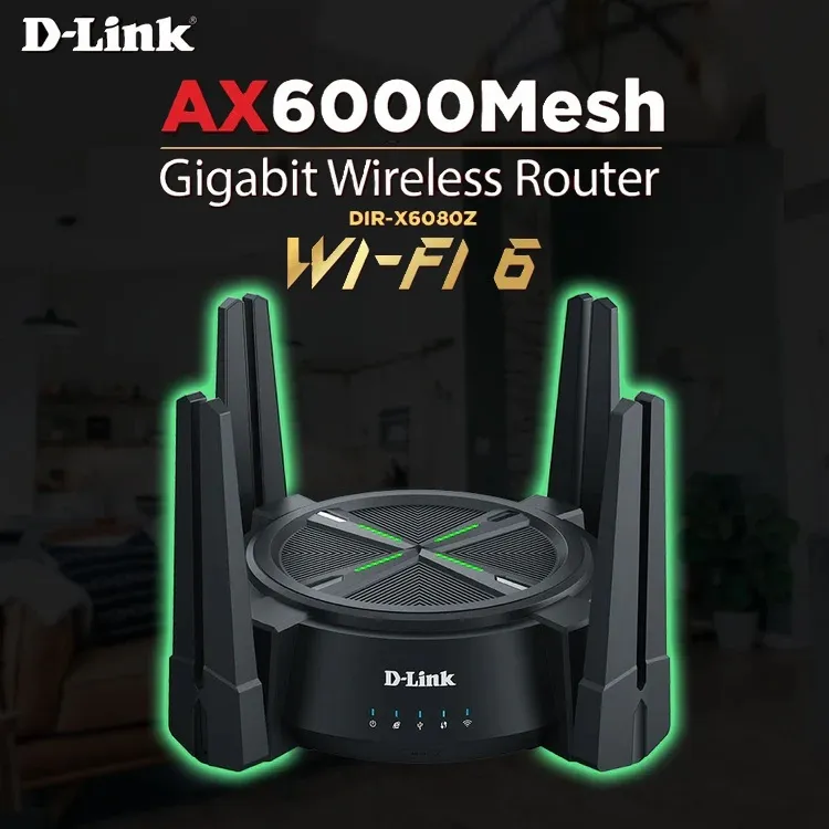 DIR-X6080Z AX6000 Multi Gigabit Wi-Fi 6 Router D-Link AX6000 Multi Gigabit Wi-Fi 6 Router ; ; Beamforming 8 Antennas ; Next-Gen 6000Mbps Speeds ; OFDMA & MU-MIMO ; High Speed Internet (HSI) , IPTV and OTT ; 2.5G Multi-Gigabit Port  ; TR069 Remote Access | DIR-X6080Z