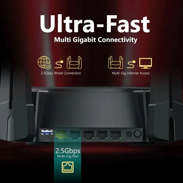 DIR-X6080Z AX6000 Multi Gigabit Wi-Fi 6 Router D-Link AX6000 Multi Gigabit Wi-Fi 6 Router ; ; Beamforming 8 Antennas ; Next-Gen 6000Mbps Speeds ; OFDMA & MU-MIMO ; High Speed Internet (HSI) , IPTV and OTT ; 2.5G Multi-Gigabit Port  ; TR069 Remote Access | DIR-X6080Z