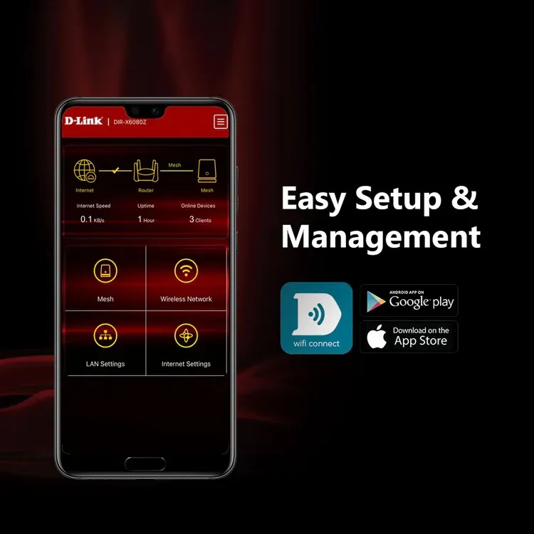 DIR-X6080Z AX6000 Multi Gigabit Wi-Fi 6 Router D-Link AX6000 Multi Gigabit Wi-Fi 6 Router ; ; Beamforming 8 Antennas ; Next-Gen 6000Mbps Speeds ; OFDMA & MU-MIMO ; High Speed Internet (HSI) , IPTV and OTT ; 2.5G Multi-Gigabit Port  ; TR069 Remote Access | DIR-X6080Z