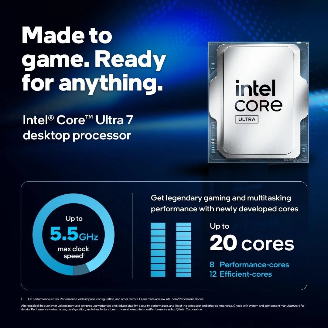ULTRA7-265KF-TRAY CPU Intel Core Ultra 7 265KF Arrow Lake CPU Intel Core Ultra 7 265KF - Core Ultra 7 (Series 2) Arrow Lake 20-Core (8P+12E)up to 5.5 GHz , LGA 1851, 125W Desktop Processor - None Integrated Graphics - TRAY