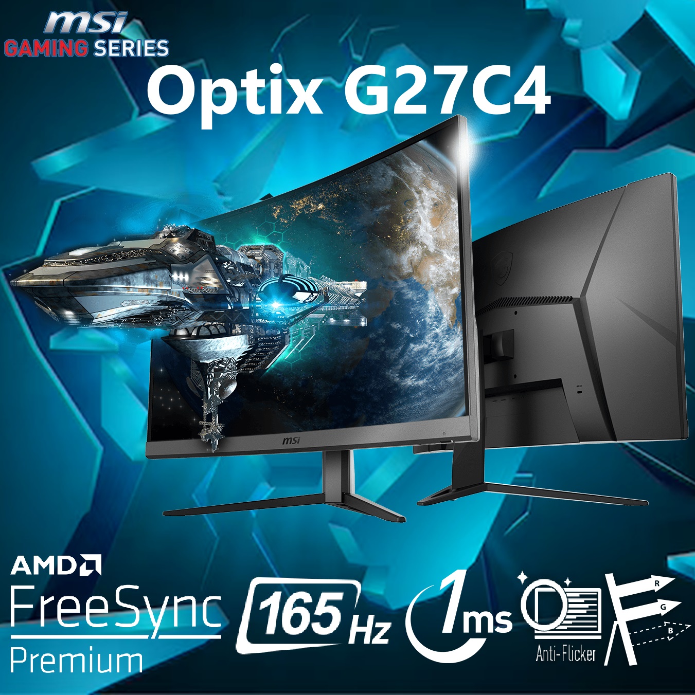 MSI Optix 27 inch Curved Gaming Monitor 165Hz 1ms VA FHD (4) 9S6-3CA91T-011 27 inch Curved Gaming Monitor 165Hz 1ms VA MSI Optix G27C4 27" 1500R Curved FHD Gaming Monitor 165Hz 1ms ; VA Panel ; Wide Color Gamut ; Anti-glare ; Frameless ; AMD FreeSync ; Tilt Adjustment ; 1x DP (1.2a) & 2x HDMI™ (1.4b) | BLACK