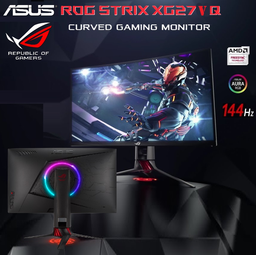 Marvellous ROG STRIX Curved Gaming Monitor 27 inch 144Hz FHD (1) 90LM03G0-B01970 ROG STRIX Curved Gaming Monitor 27 inch 144Hz ASUS ROG STRIX XG27VQ, 27 Inch FHD (1980 x 1080) eSport Curved Gaming Monitor, VA Panel , Up to 144 Hz, 4 ms MPRT, DVI, DP, HDMI, Aura RGB, FreeSync, Black