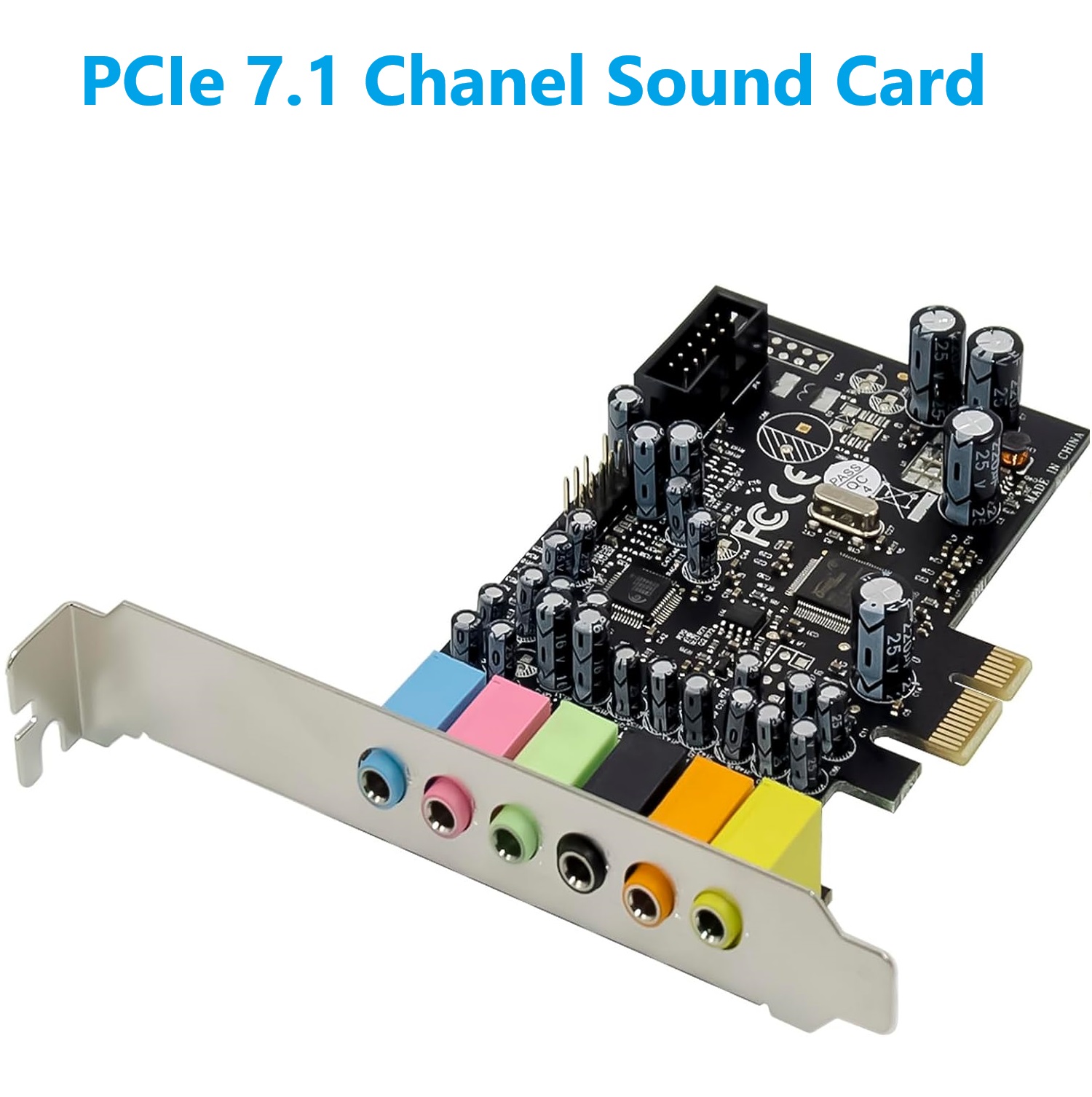 SPC093 PCIe 7.1 Chanel Sound Card CM8828 + CM9882A Compatible with 2.1/5.1 Stereo Surround Sound System Equipment | SPC093