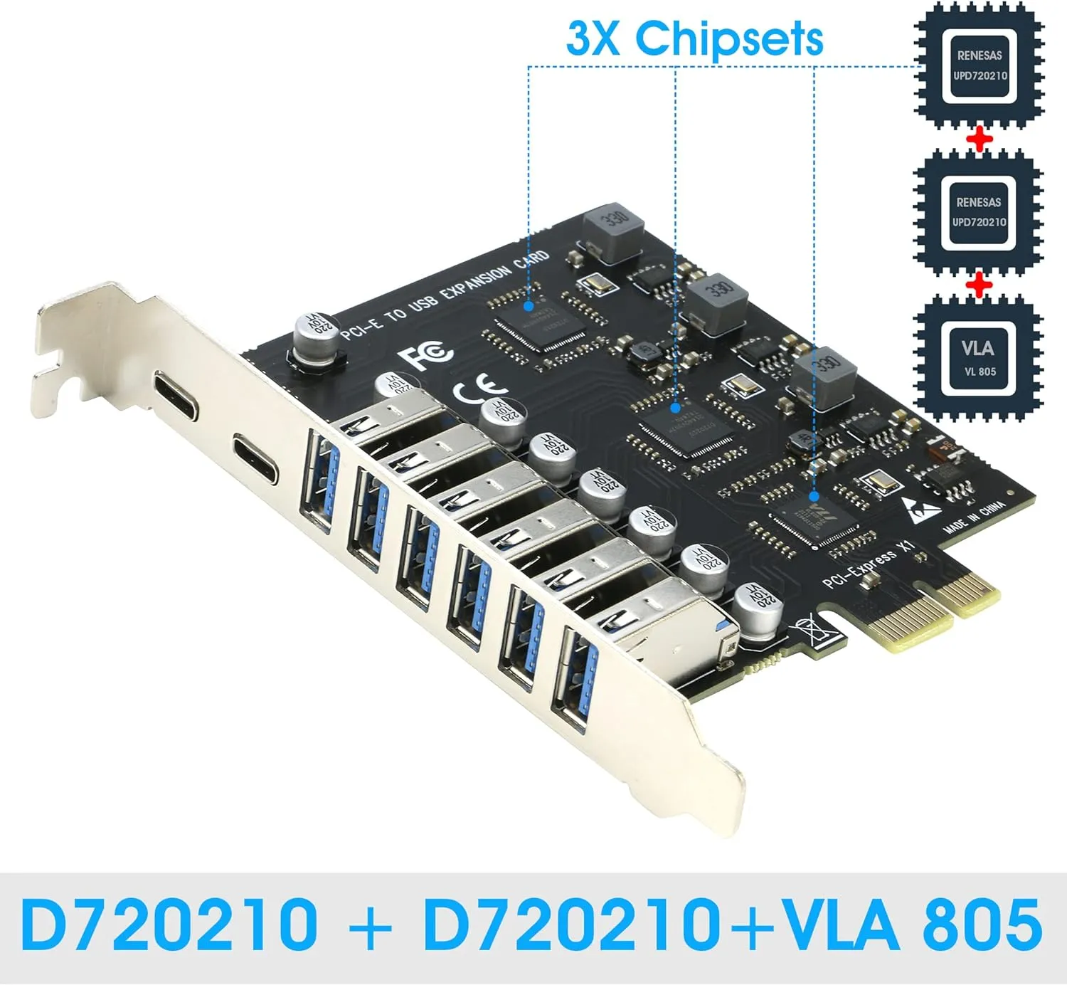 PCIe1X to 6xUSB 2xUSB-C usb3.1 Expansion card (5) SPB219 PCIe1X to 6xUSB 2xUSB-C usb3.1 Expansion card PCI-e to 2Port USB C + 6 Port USB 3.0 Internal Expansion Card 5Gbps