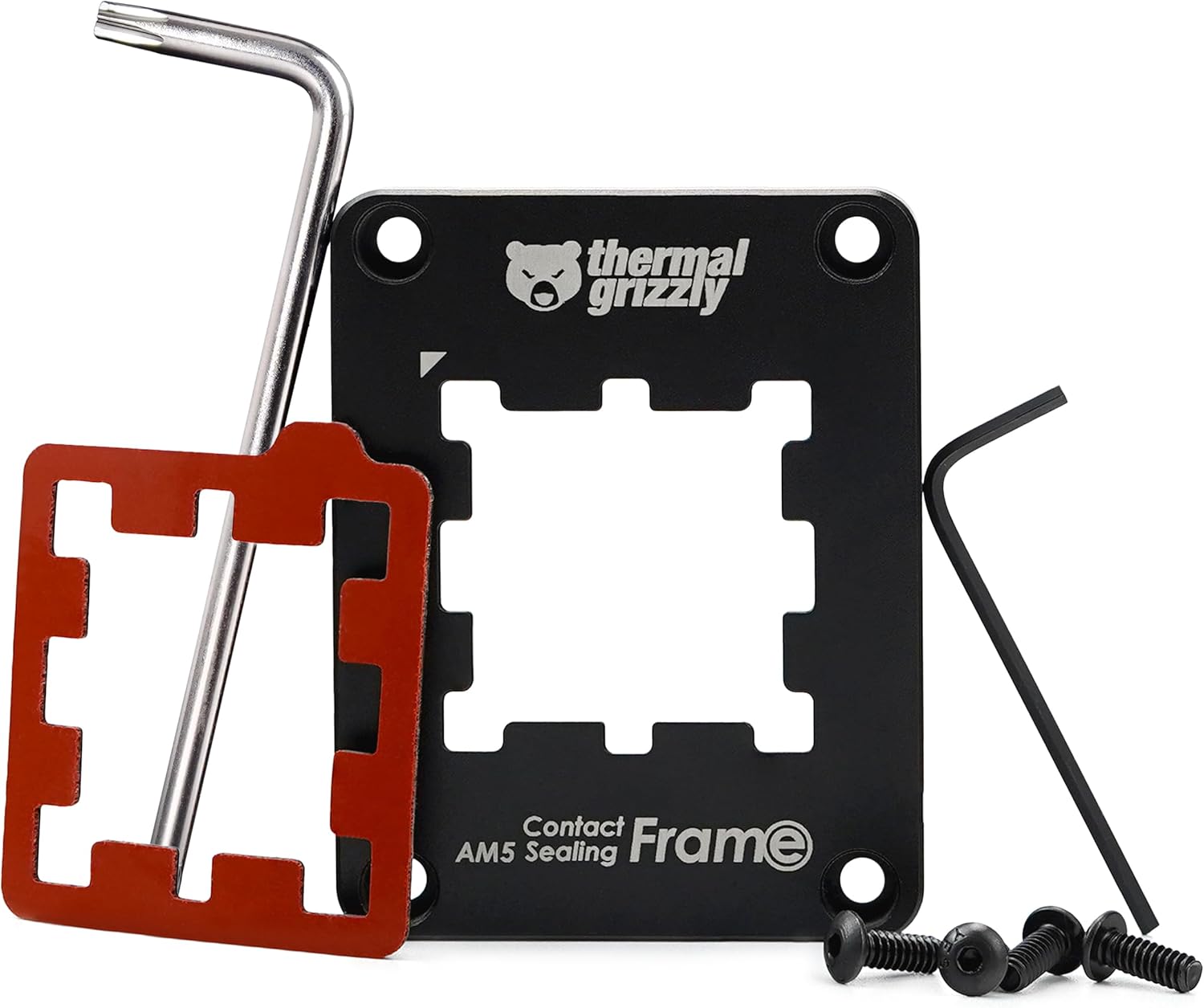 Thermal Grizzly AM5 Contact Sealing Frame for AMD 7000 CPUs (1) TG-CSF-AM5 Thermal Grizzly AM5 Contact Sealing Frame Thermal Grizzly AM5 Contact Sealing Frame - Contact Frame & CPU Guard Combination - Optimizes Contact Pressure Points & Protects Components - for AMD Ryzen 7000 CPUs