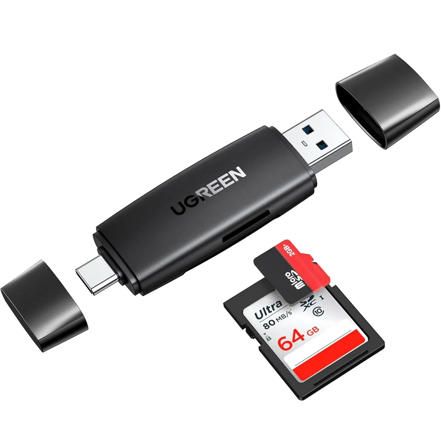 UGREEN-80191 UGREEN USB-A USB-C SD Card Reader OTG Micro UGREEN SD Card Reader USB 3.0 USB C Memory Card Reader OTG Card Adapter for SD Micro SD SDHC SDXC MMC Card Compatible with MacBook Pro Air Mi Galaxy S20 iPad Pro 2020 Surface Pro Computer Laptop | 80191