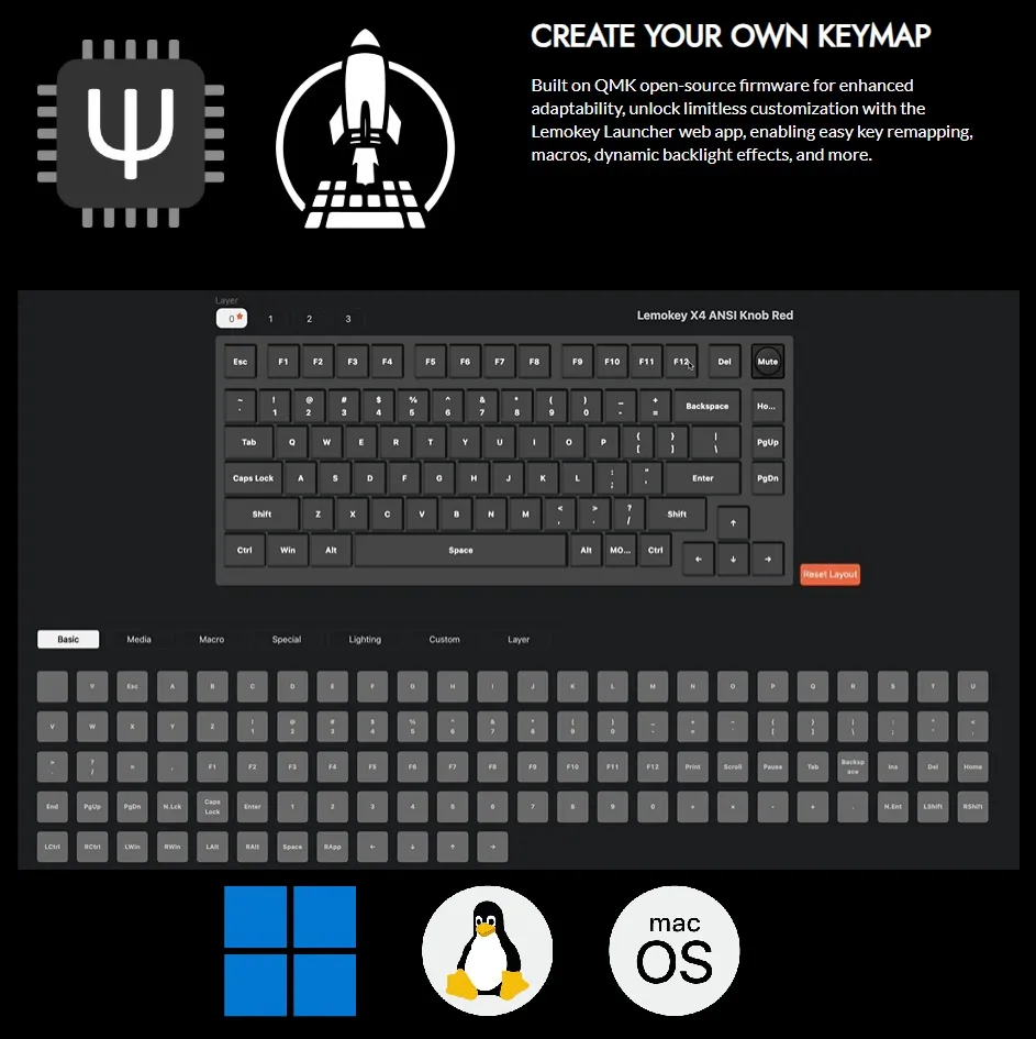 X4-A3P X4 75 Layout Mechanical Keyboard w BROWN Switch Keychron Lemokey X4 75% Layout Mechanical Keyboard with BROWN Switches ; 1000Hz Polling Rate ; Pre-Lubed Shine-through Cherry Profile Side-Printed Double-Shot PBT Keycaps ; QMK Customizable ; N-key Rollover Anti-Ghosting ; Red Backlit ; for Windows/Linux/macOS | PURPLE X4-A3P 