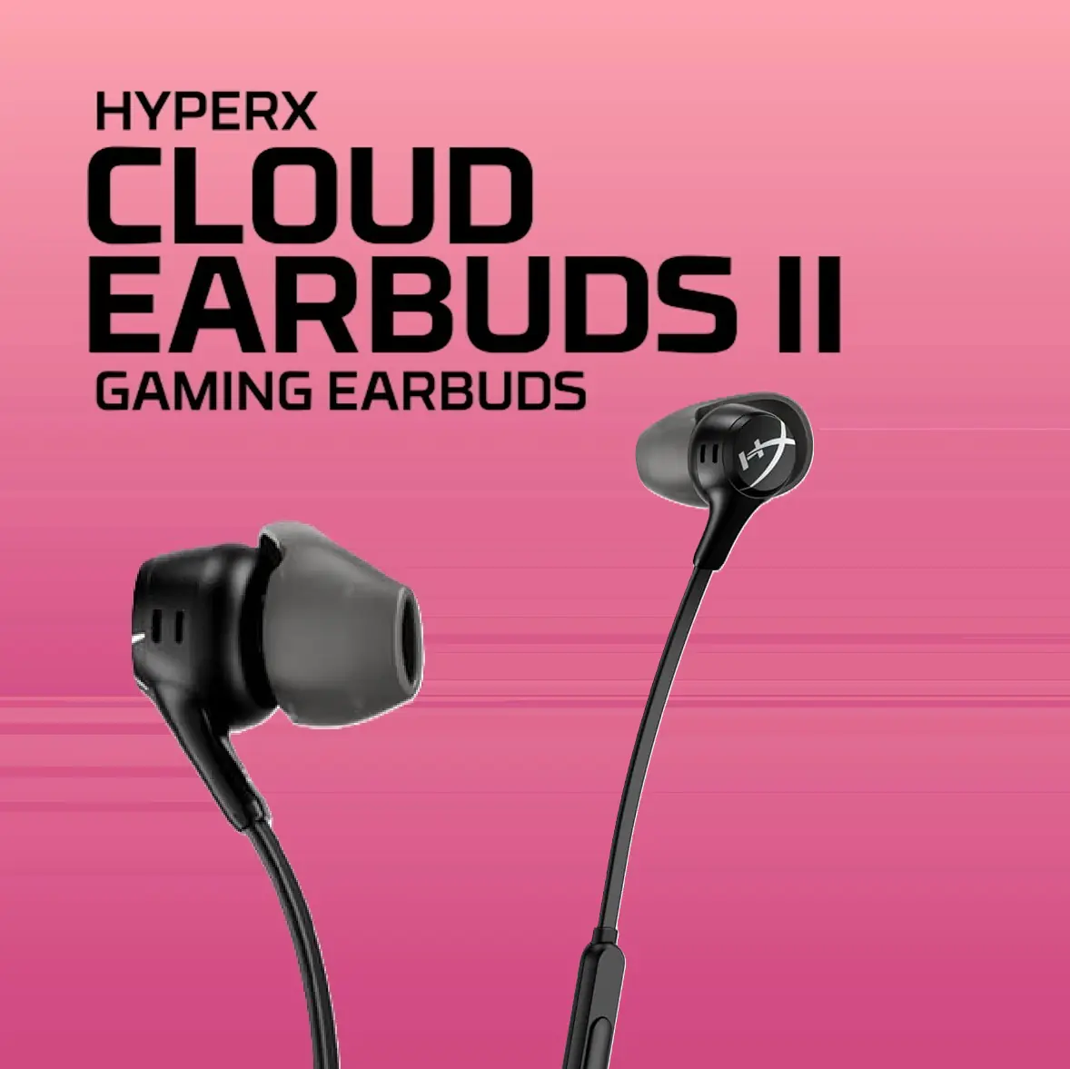 110710fbb EARBUDS-II-ON-BLACK HyperX Cloud Earbuds II AUX Plug HyperX Cloud Earbuds II – 14mm Drivers, Four Eartips, Hard-Shell Carrying Case, Low-Profile 90° Plug, 3.5mm Plug, Built-in Microphone, Multi-Function Button, PC, Mobile, Nintendo Switch – Black - OPEN BOX