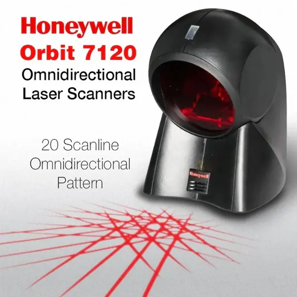 HONEY-MK7120 MK7120 Orbit Omnidirectional Barcode Scanner Honeywell MK7120 Orbit Omnidirectional Barcode Scanner: 20-Line Scan Pattern, 1,120 Scans Per Second, Adjustable Scan Head, RF EAS Antenna for Tag Deactivation, Flash ROM for Firmware Updates, Energy Efficient