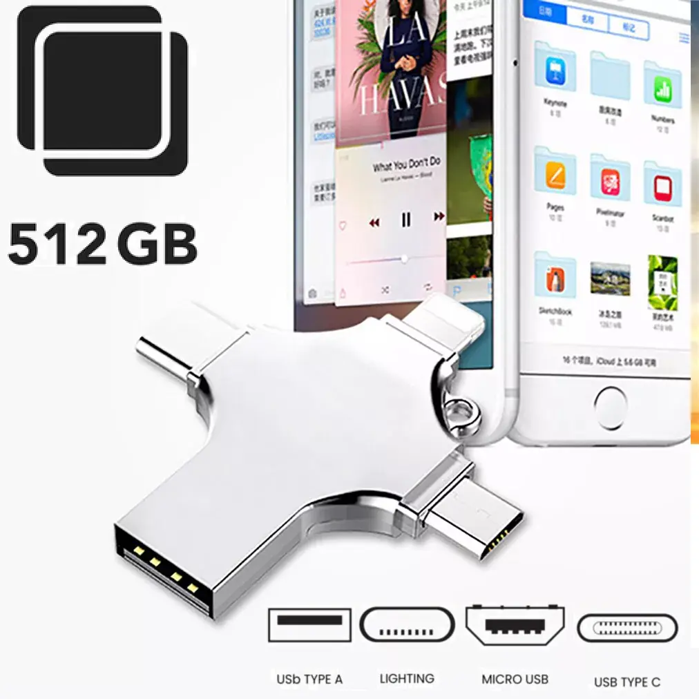 Universal OTG 512GB USB Flash Drive 4 in 1
