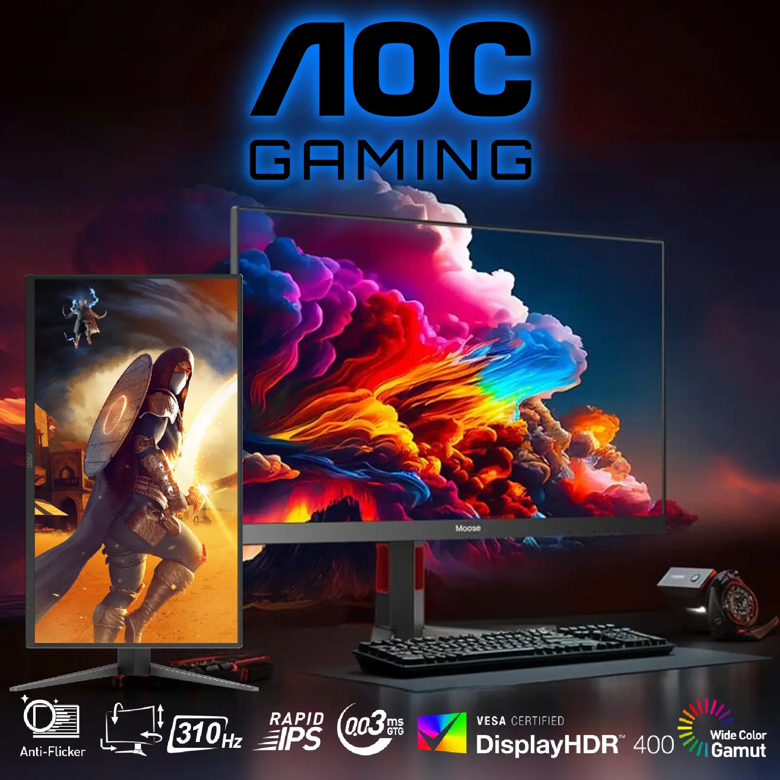 8581cghkj6036 AOC-25G4S AOC 25 inch 310Hz IPS Gaming Monitor HDR400 AOC Gaming 25G4S 24.5" 310Hz IPS Monitor with 0.3ms MPRT, HDR400, Delta E