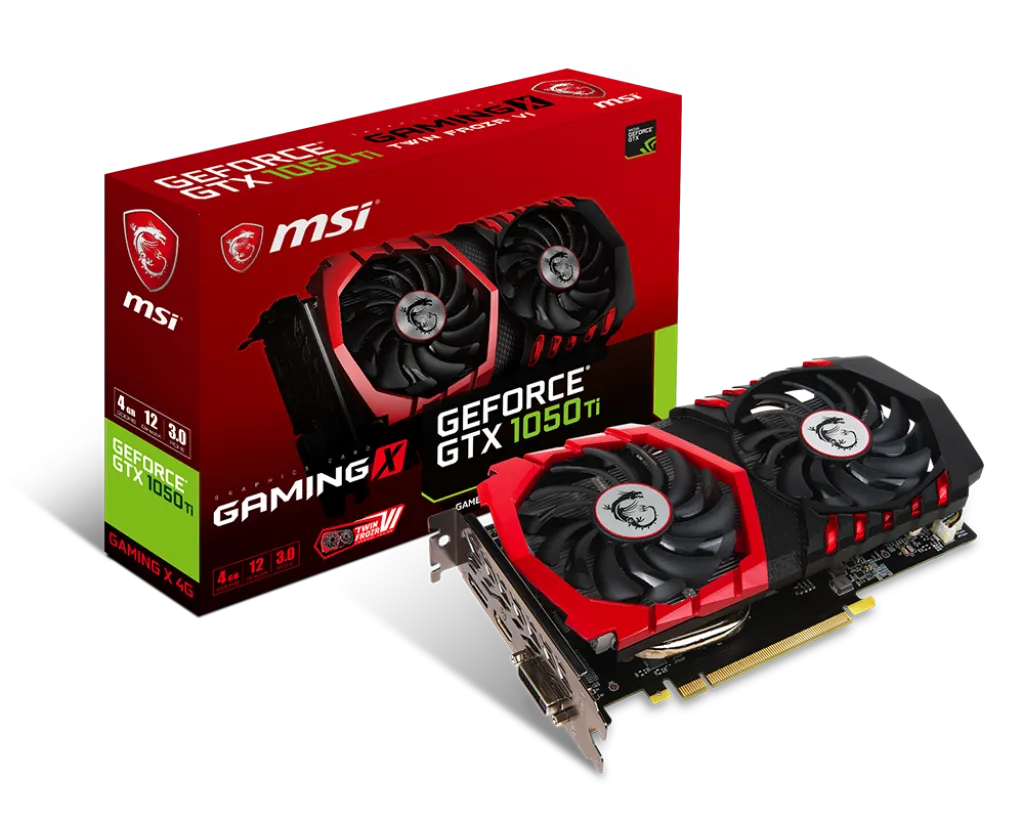 1024 MSI GeForce GTX 1050 Ti GAMING X 4GB GDDR5, 768 Cores, Twin Frozr VI Cooling, 3 Monitor Support, 7108 MHz, 128-bit, locking Ready, 8K Digital Resolution6-Pin Power - USED - Image 1