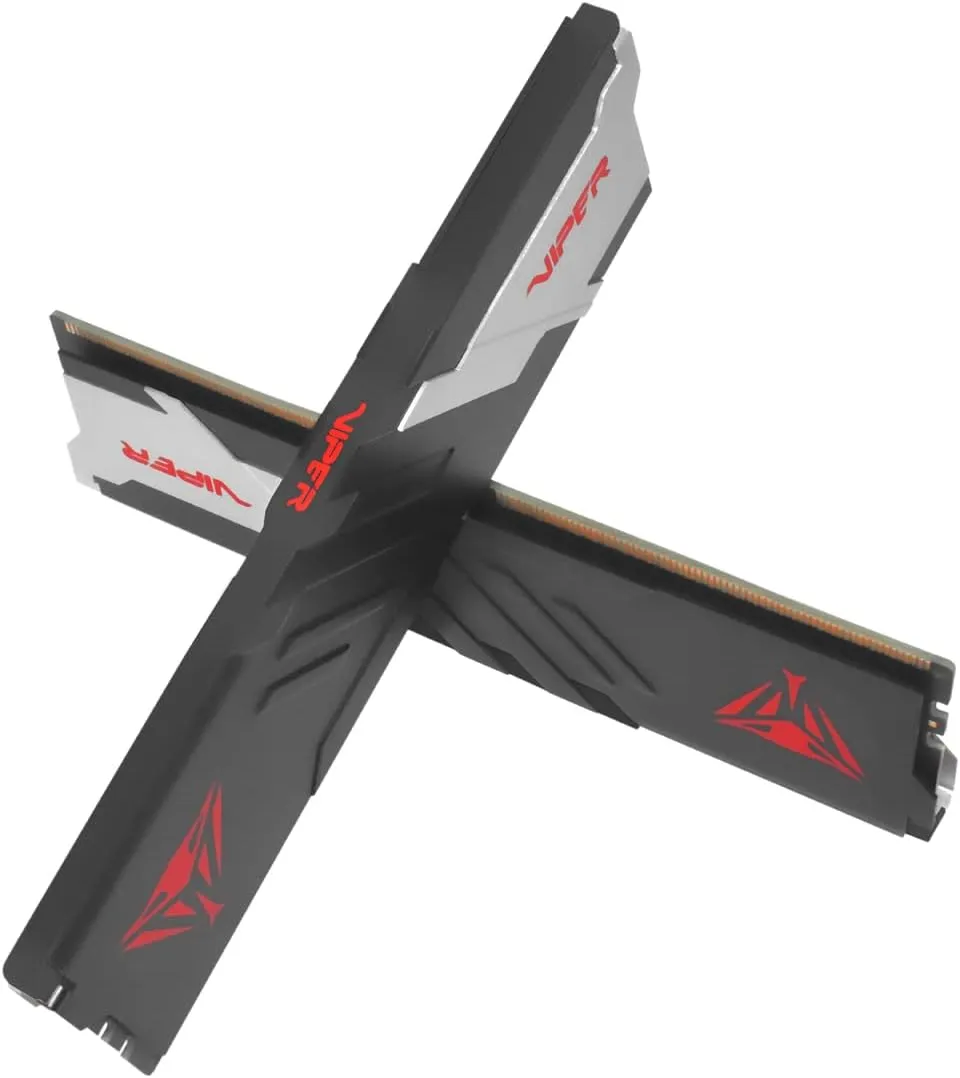 PVV564G640C32K Viper Venom DDR5 RAM Kit 32GB 6400MTs CL32 Patriot Memory Viper Venom DDR5 RAM Kit 32GB  (2X16GB) 6400MT/s (PC5 51200) CL32 1.4v UDIMM Desktop Gaming Memory Kit Compatible with Intel XMP | BLACK PVV532G640C32K